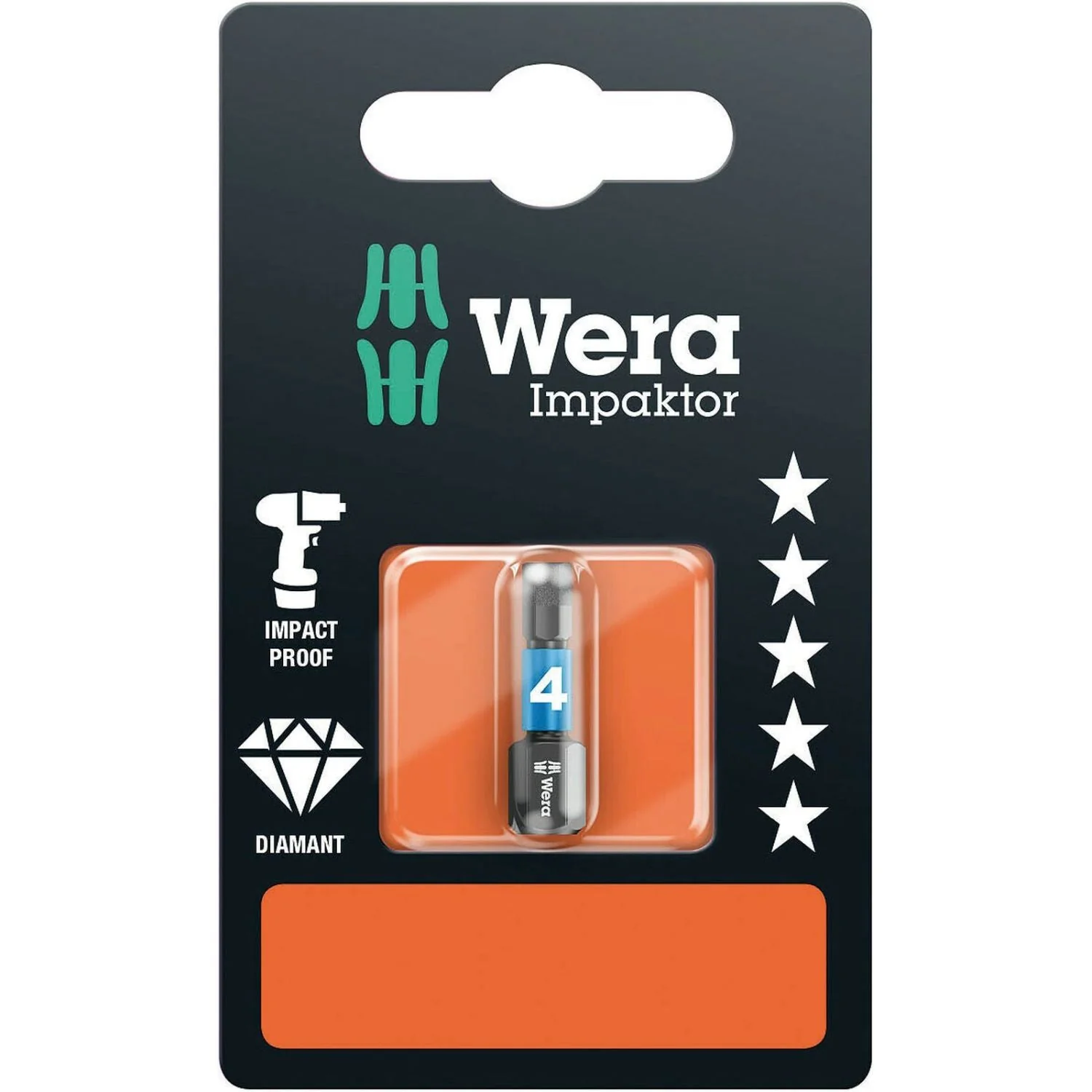 Wera 840/1 Imp Dc SB Impaktor Bit, 4x25-mm. - Image 2