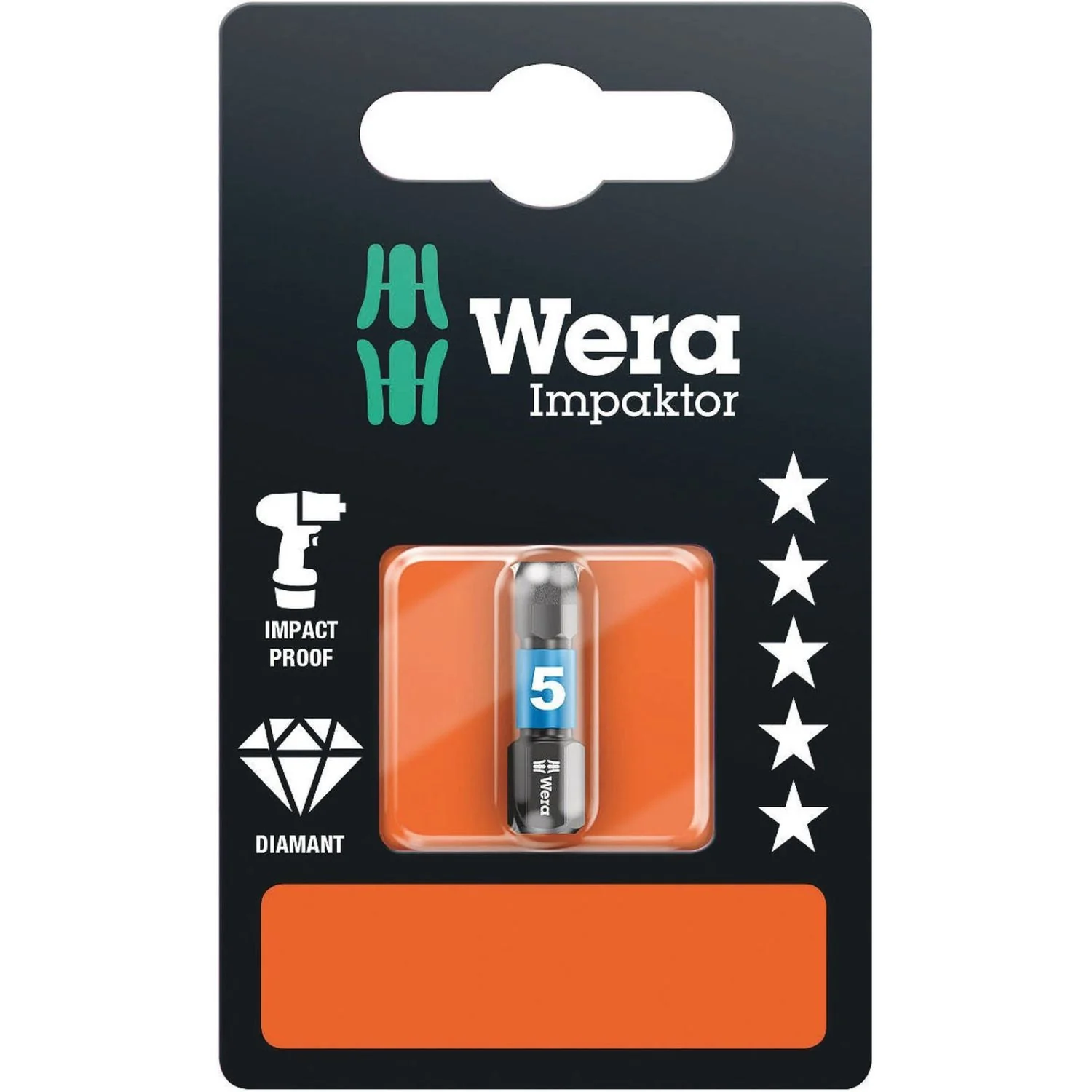 Wera 840/1 Imp Dc SB Impaktor Bit, 5x25-mm. - Image 2