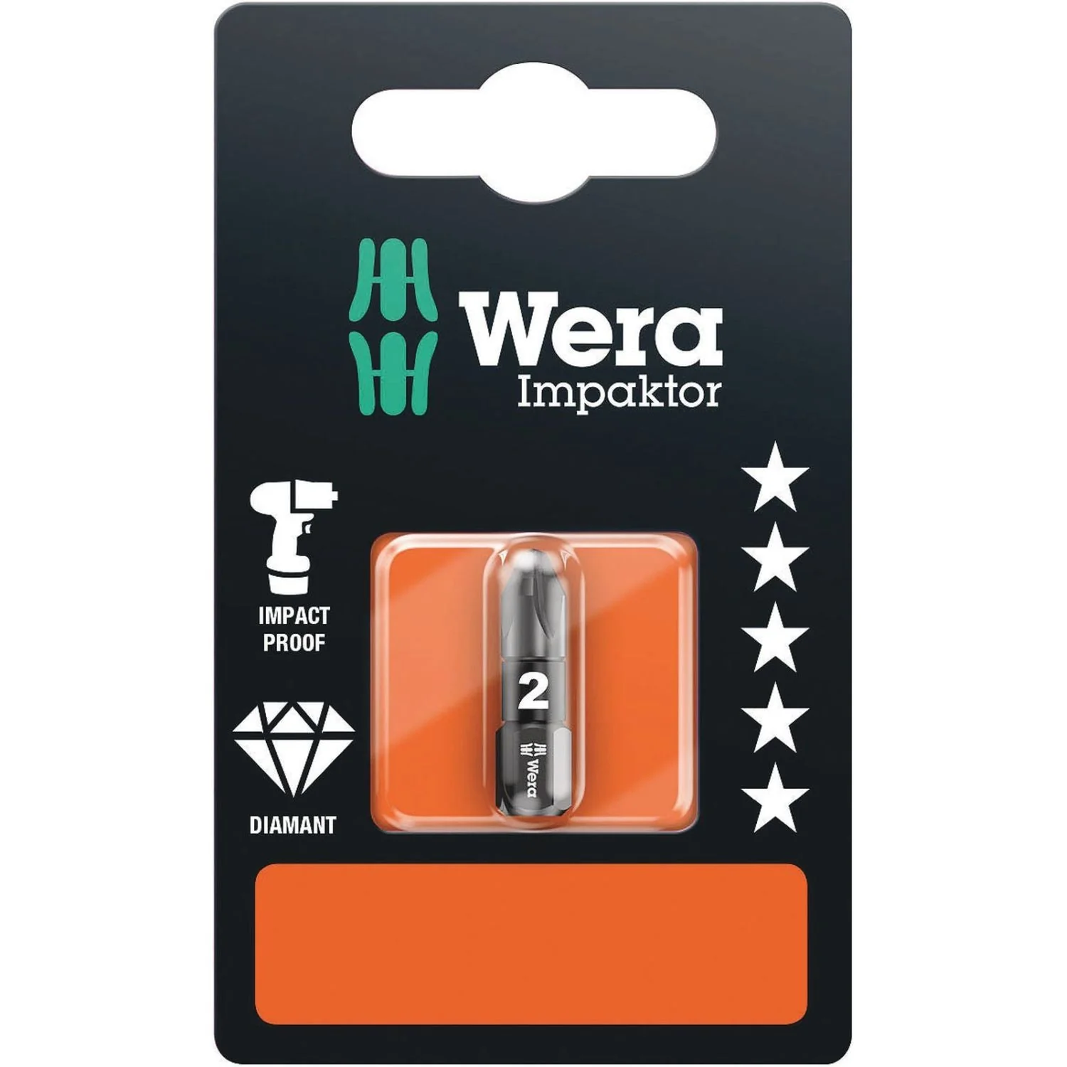 Wera 855/1 Imp Dc SB Impaktor Bit, Pz 3x25-mm. - Image 2