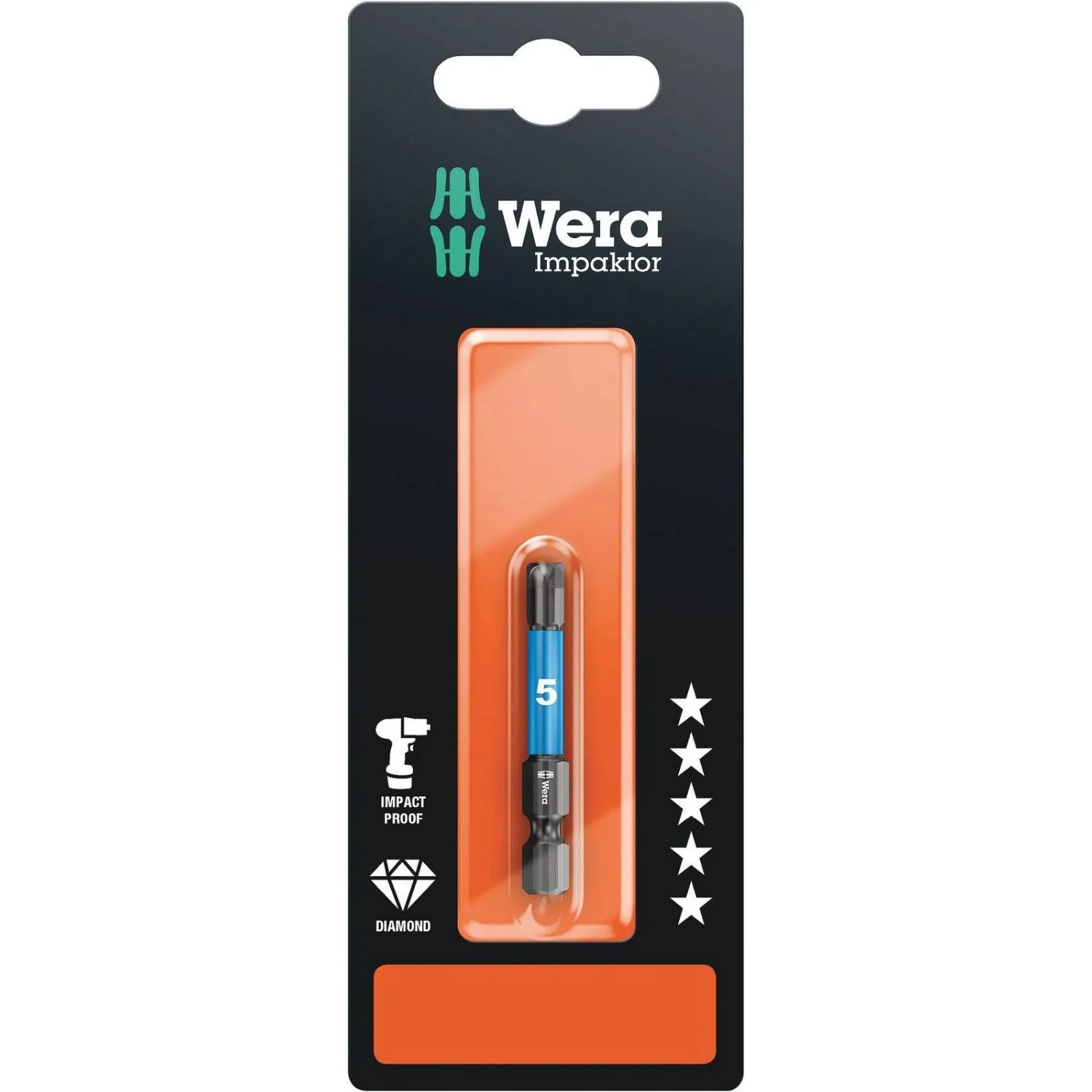 Wera 840/4 Imp Dc Impaktor Bit SB, 5x50-mm. - Image 1