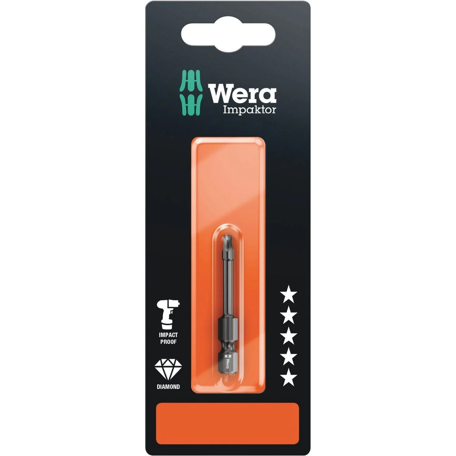 Wera 868/4 Imp Dc SB Impaktor Square Head Socket Bit, # 2x50-mm. - Image 1