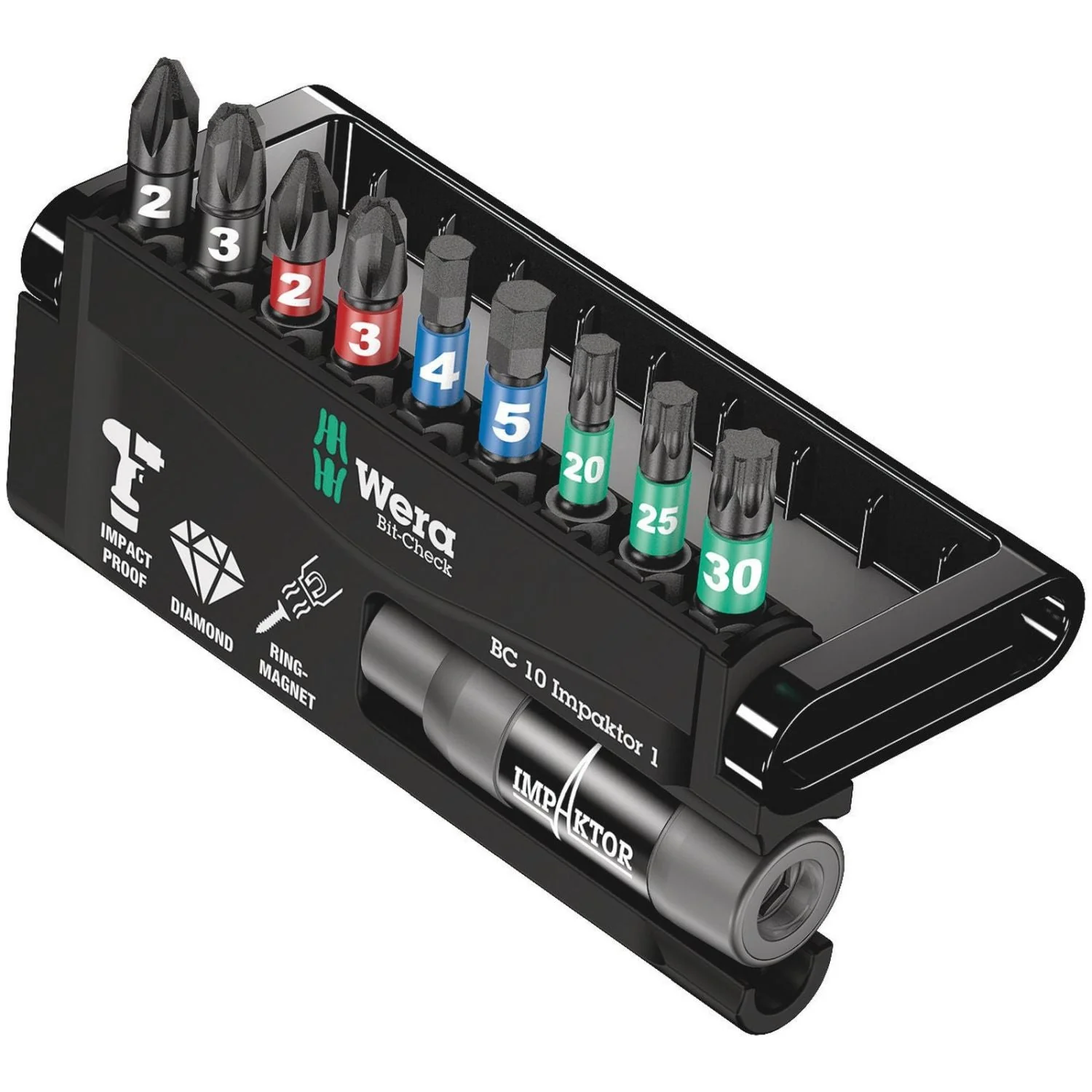 Wera Bit-Check 10 Impaktor 1 SB, 10-Pieces - Image 1