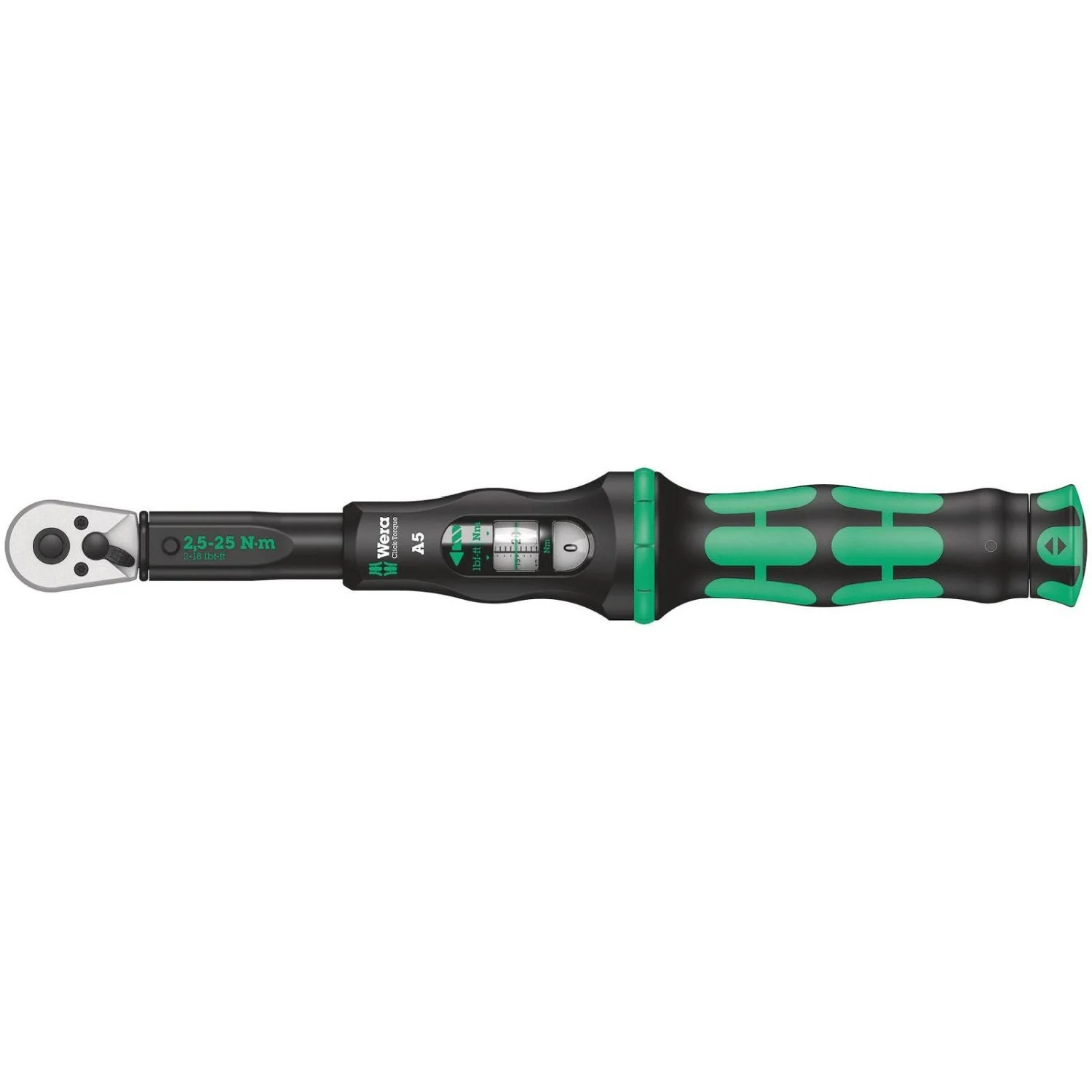 Wera Click-Torque A 5 Torque Wrench With Reversible Ratchet, 2.5-25 Nm, 1/4-in.x2.5-25 Nm - Image 1