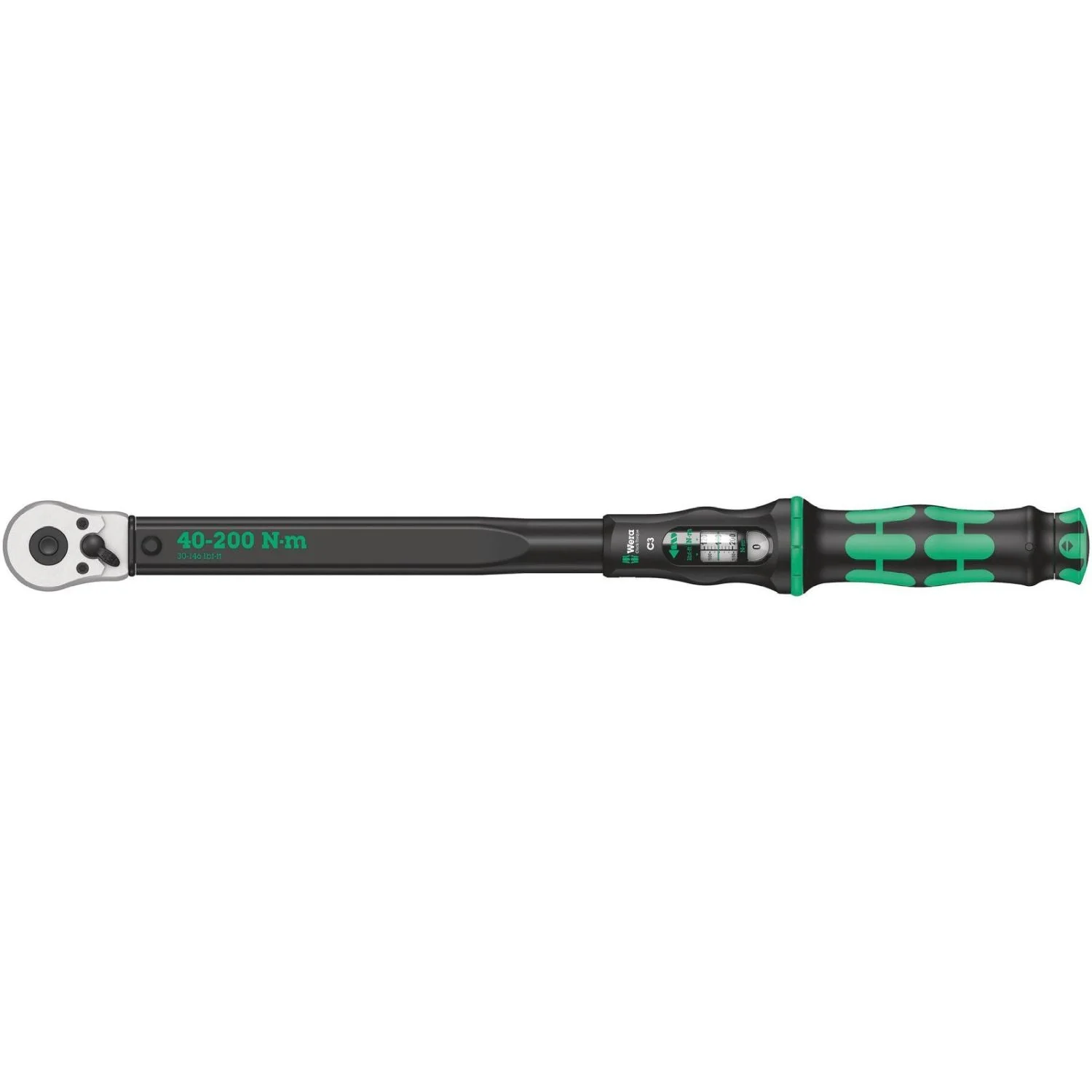 Wera Click-Torque C 3 Torque Wrench With Reversible Ratchet, 40-200 Nm, 1/2-in.x40-200 Nm - Image 2