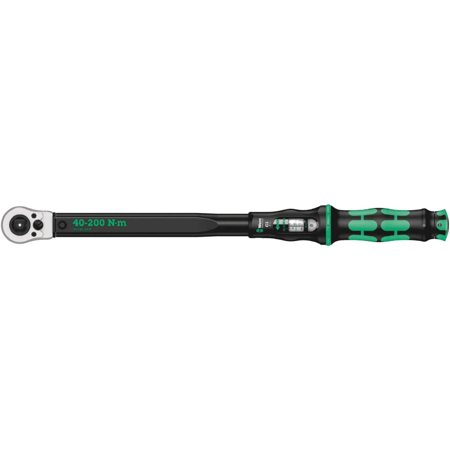 Wera Click-Torque C 3 Push R/L Adjustable Torque Wrench For Clockwise And Anti-Clockwise Torque-Control, 40-200 Nm, 1/2-in.x40-200 Nm - Image 2