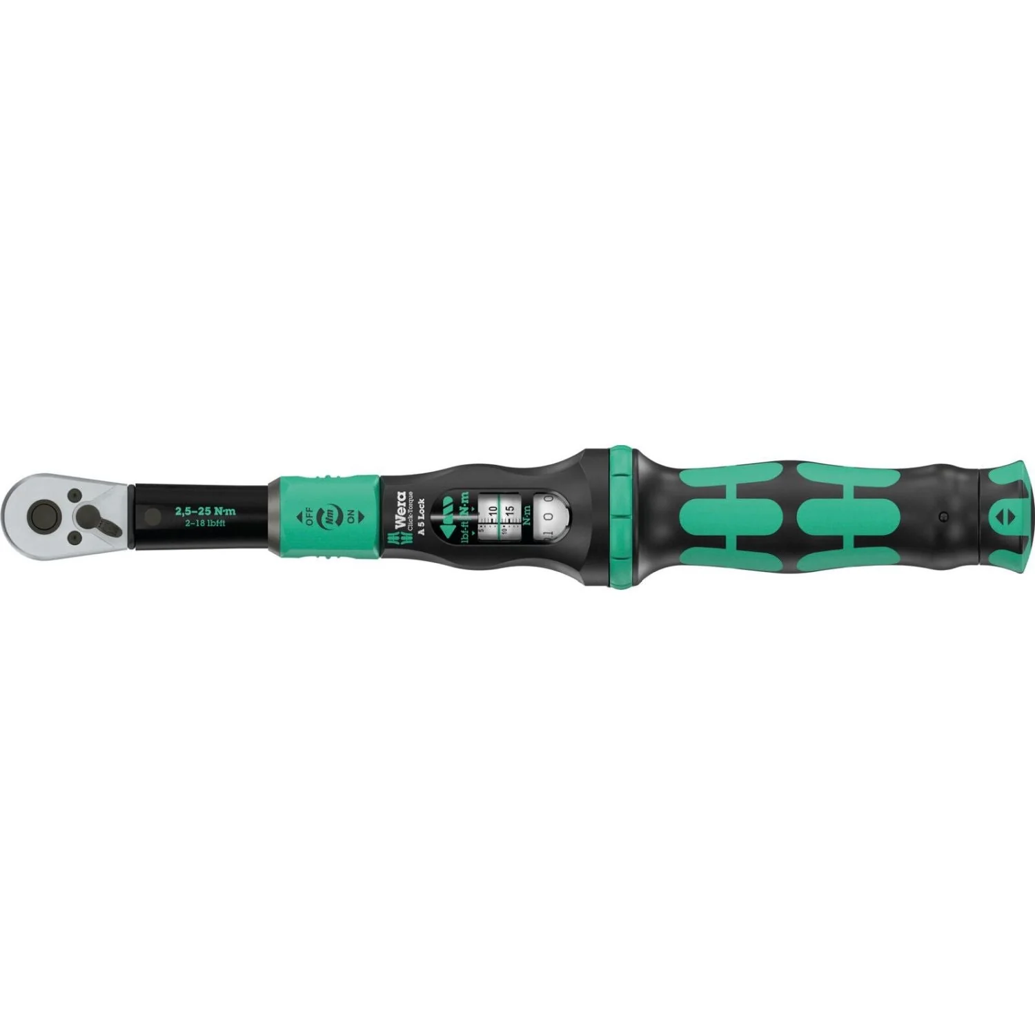 Wera Click-Torque Lock A 5 Torque Wrench, Adjustable, Torque Lock Function, Reversible Ratchet, Clockwise Torque Operation, 2.5-25 Nm, 1/4-in.x2.5-25 Nm - Image 2