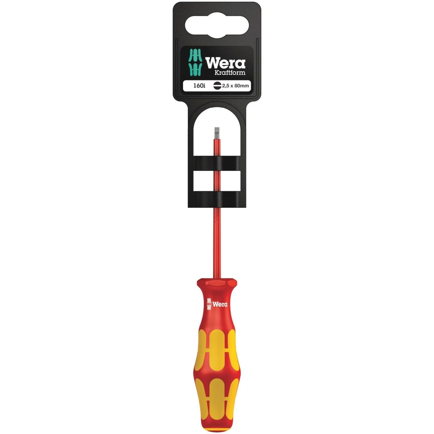 Wera 160 I SB VDE Insulated Screwdriver For Slotted Screws, 0.4x2.5x80-mm. - Image 1