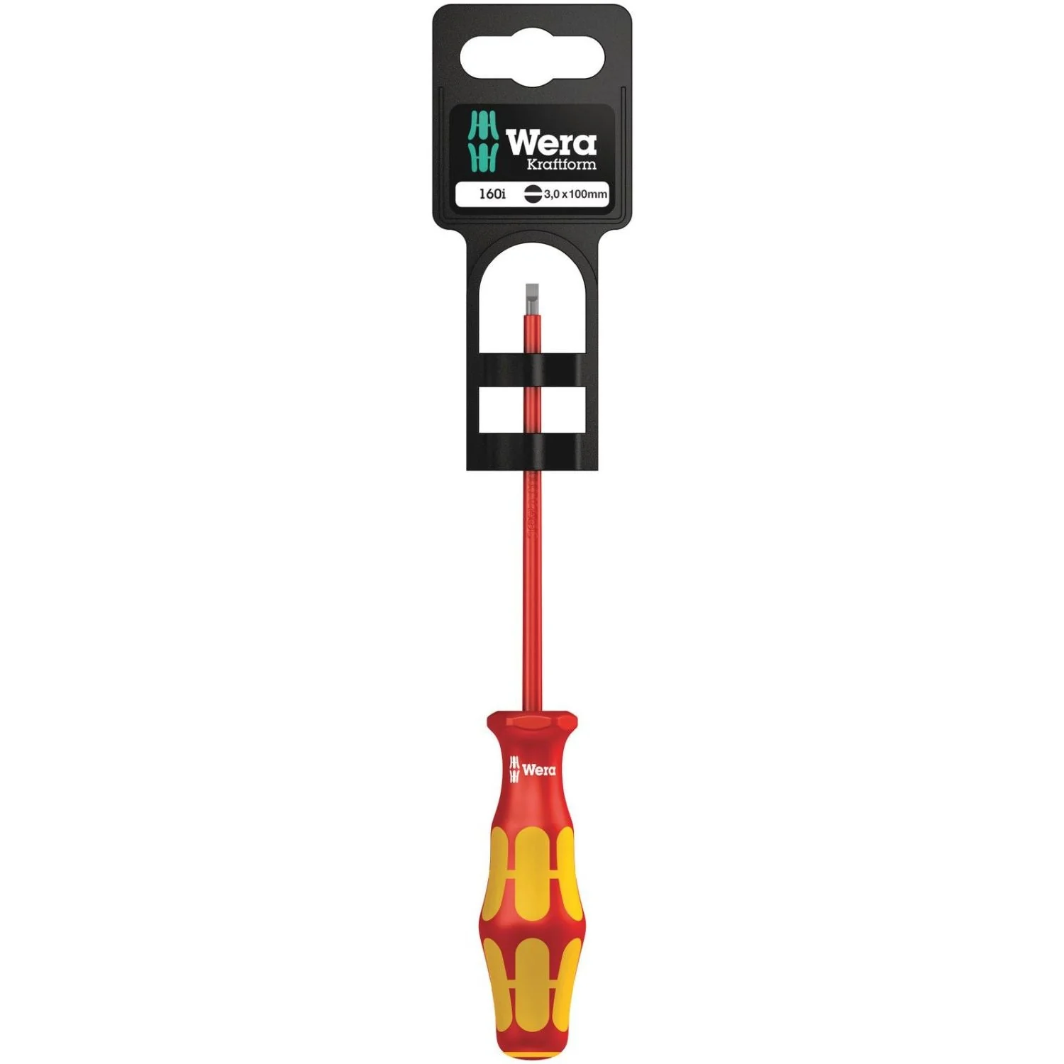 Wera 160 I SB VDE Insulated Screwdriver For Slotted Screws, 0.5x3x100-mm. - Image 1
