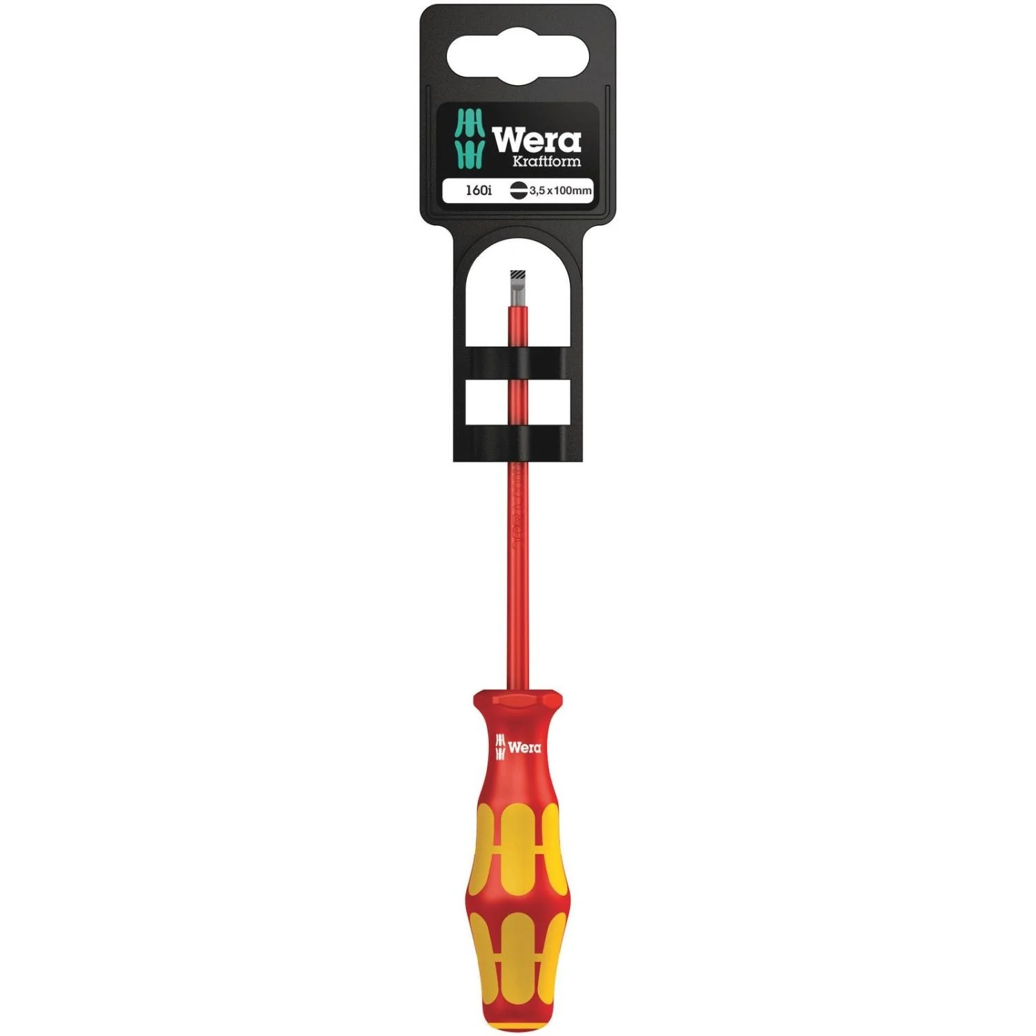 Wera 160 I SB VDE Insulated Screwdriver For Slotted Screws, 0.6x3.5x100-mm. - Image 1