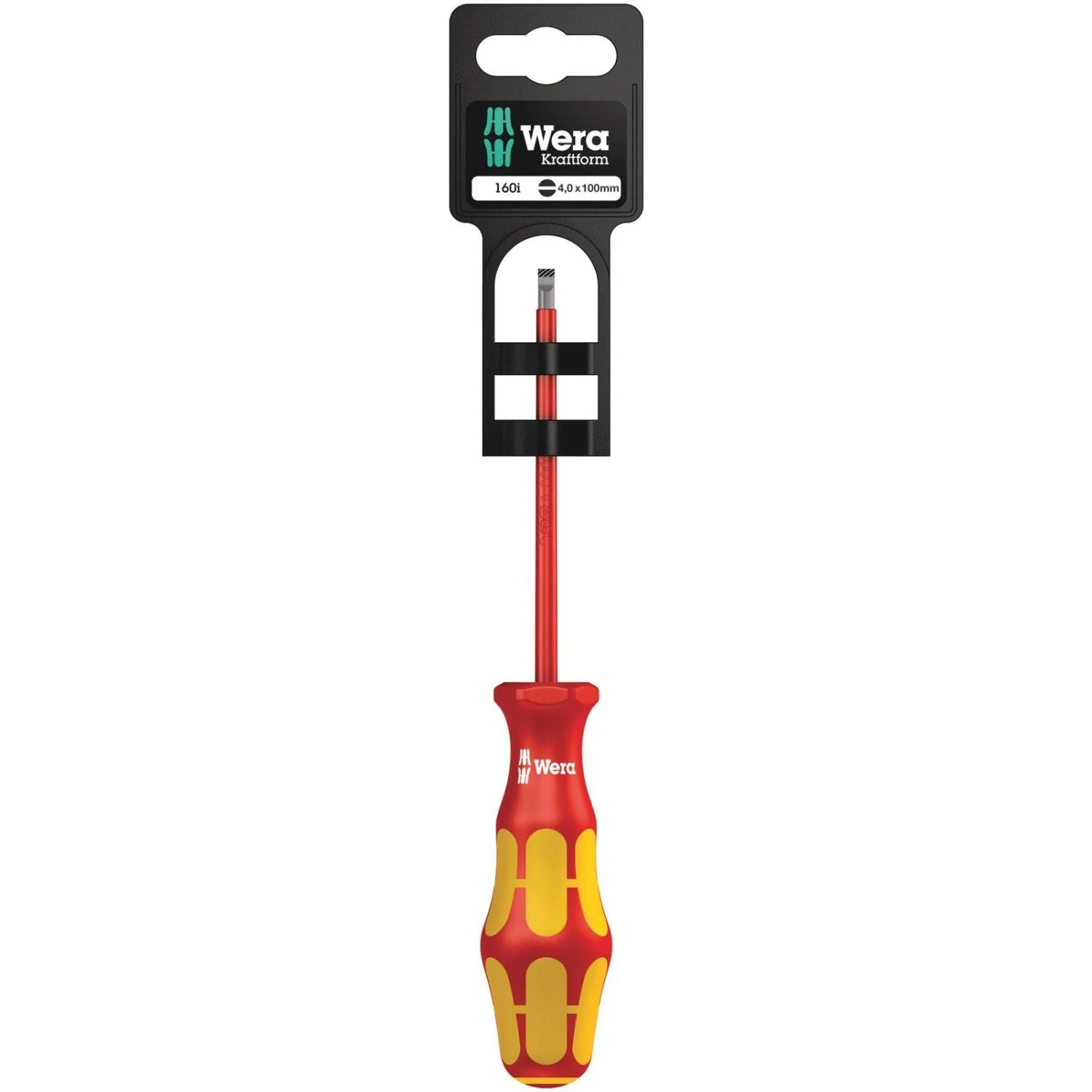 Wera 160 I SB VDE Insulated Screwdriver For Slotted Screws, 0.8x4x100-mm. - Image 1