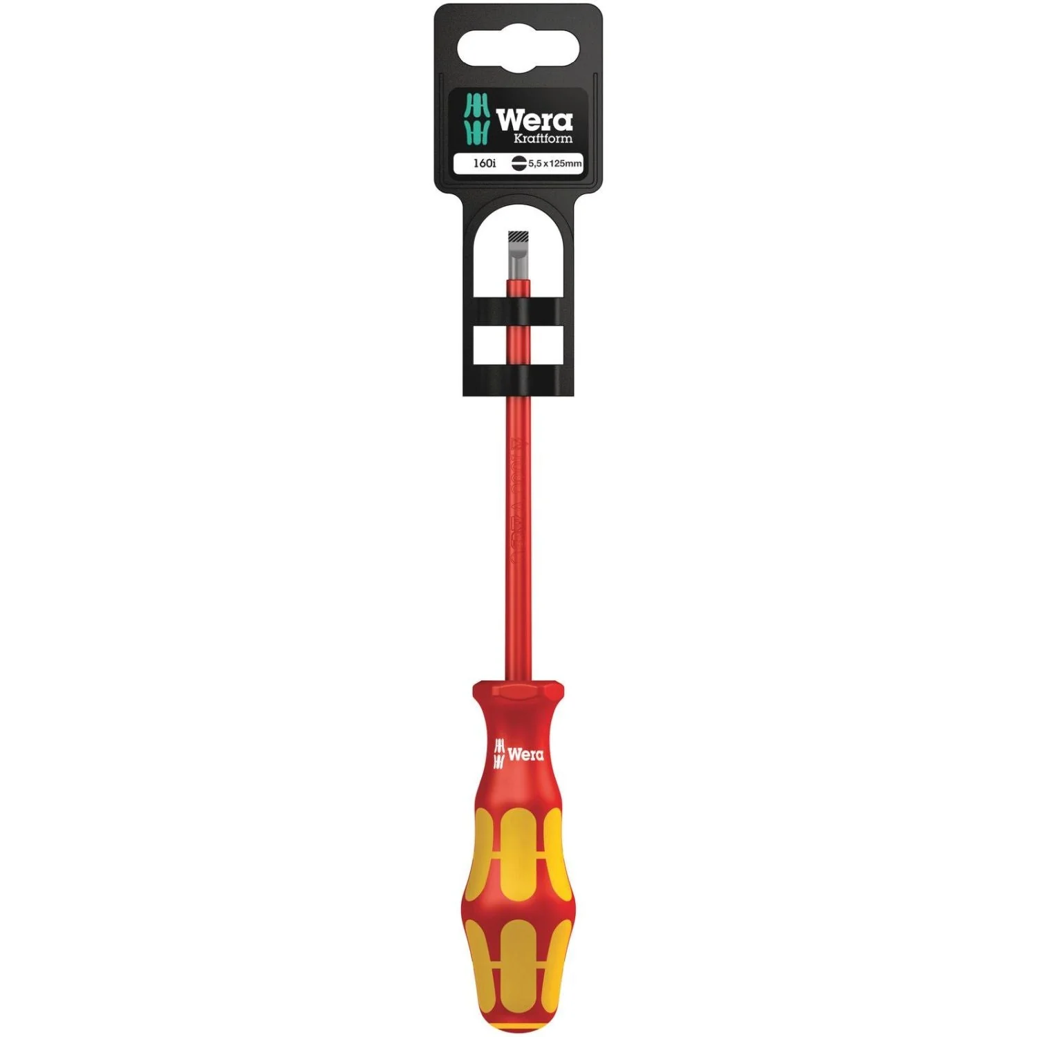 Wera 160 I SB VDE Insulated Screwdriver For Slotted Screws, 1x5.5x125-mm. - Image 1