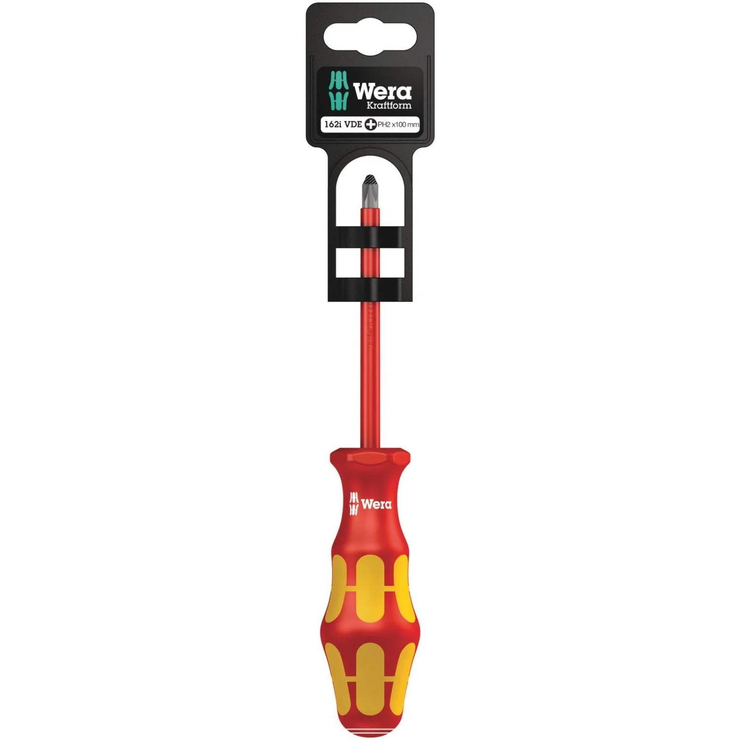 Wera 162 I Ph SB VDE Insulated Screwdriver For Phillips Screws, Ph 2x100-mm. - Image 1