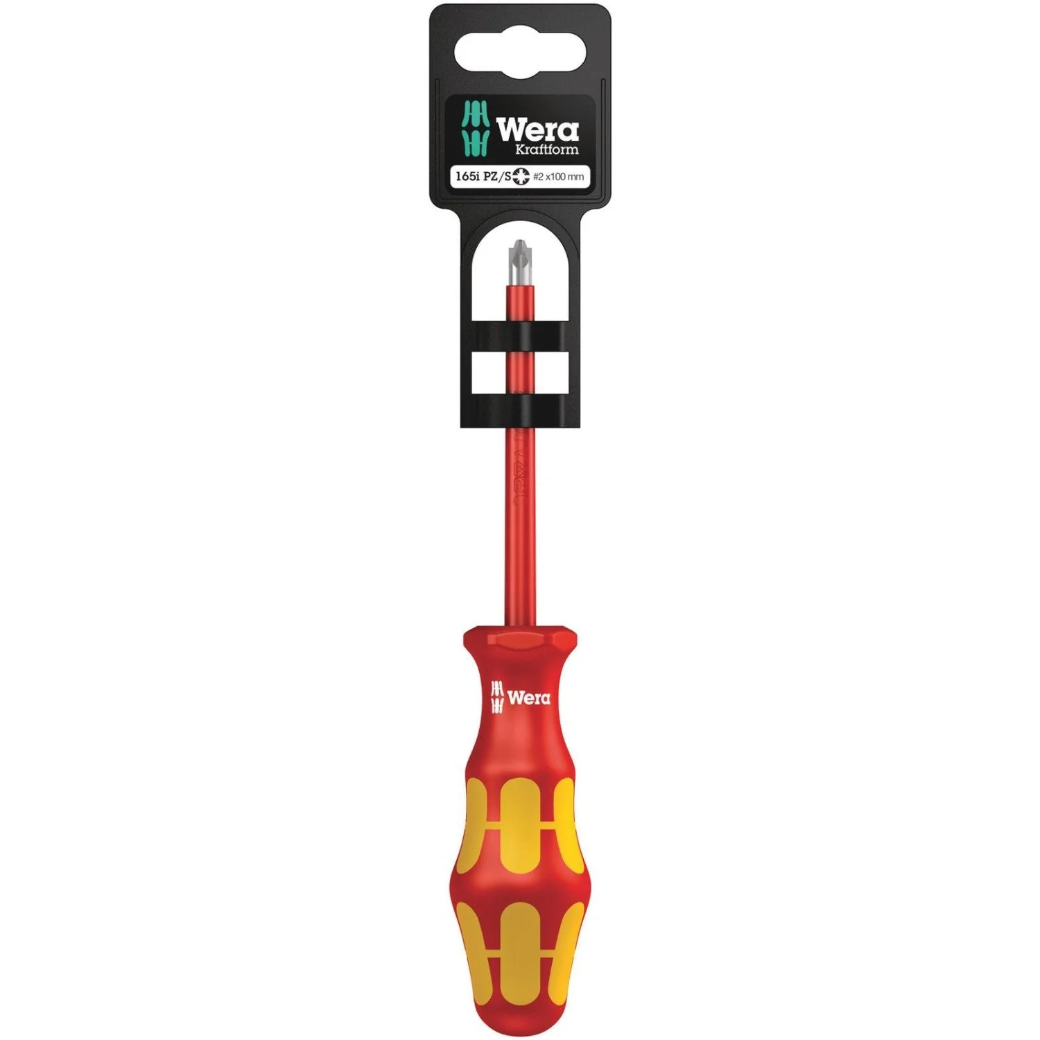Wera 165 I Pz/S SB VDE Insulated Screwdriver For Plusminus Screws (Pozidriv/Slotted), # 2x100-mm. - Image 1