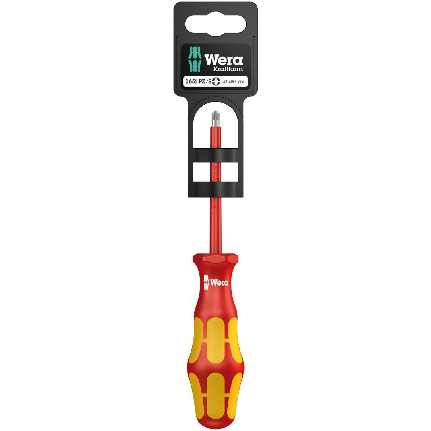 Wera 165 I Pz/S SB VDE Insulated Screwdriver For Plusminus Screws (Pozidriv/Slotted), # 2x100-mm. - Image 2