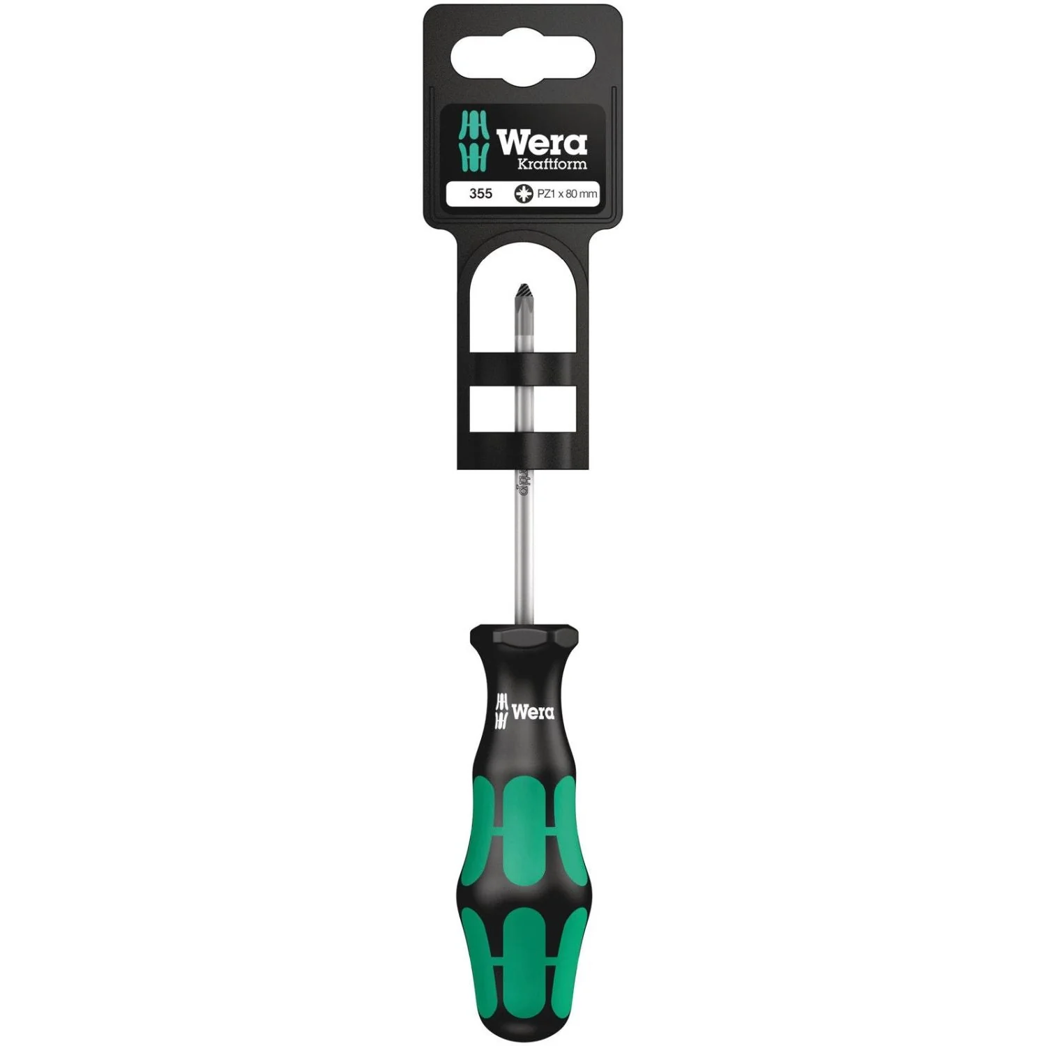 Wera 355 Pz SB Screwdriver For Pozidriv Screws, Pz 1x80-mm. - Image 1