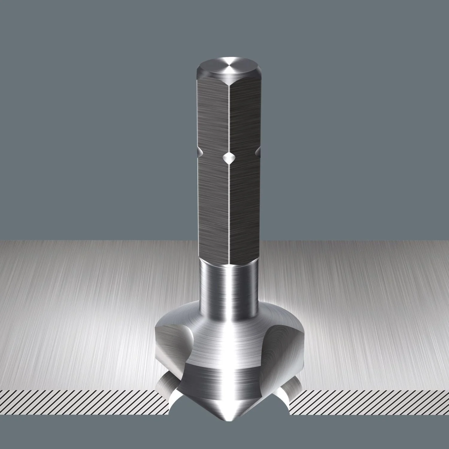 Wera 846 3-Flute Countersink Bit, 16.50x40-mm. - Image 3