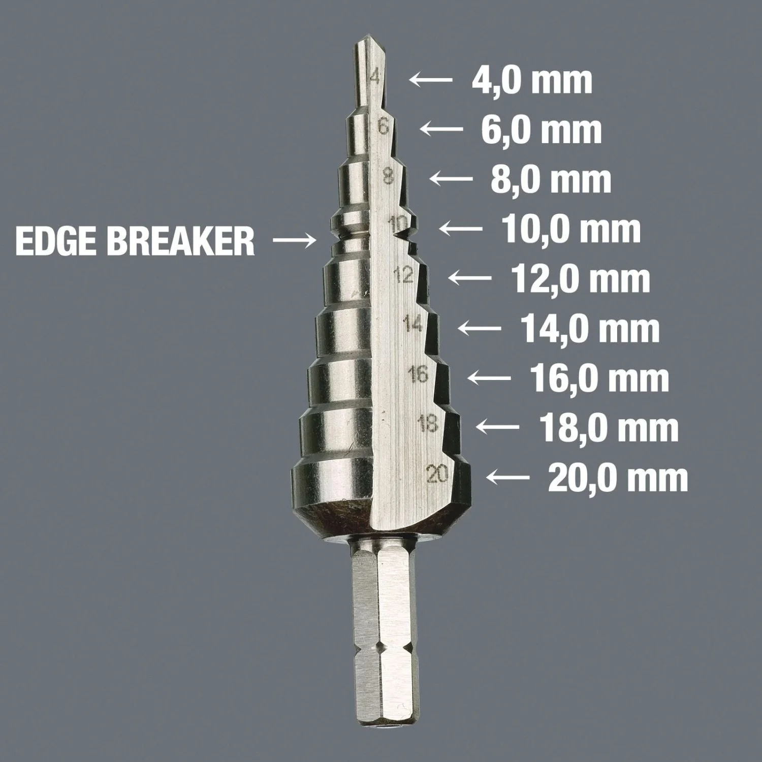 Wera 843 Stepped Drill Bit, 4-20-mm., 75-mm. - Image 3