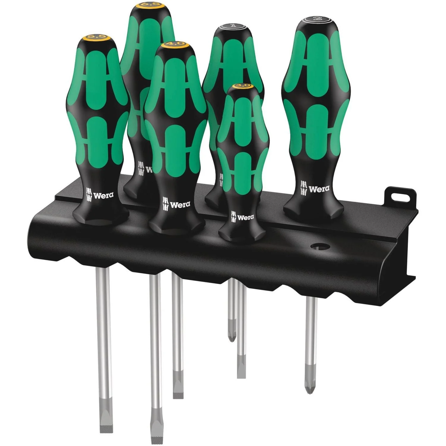 Wera 334/355/6 Rack Screwdriver Set Kraftform Plus Lasertip And Rack, 6-Pieces - Image 1