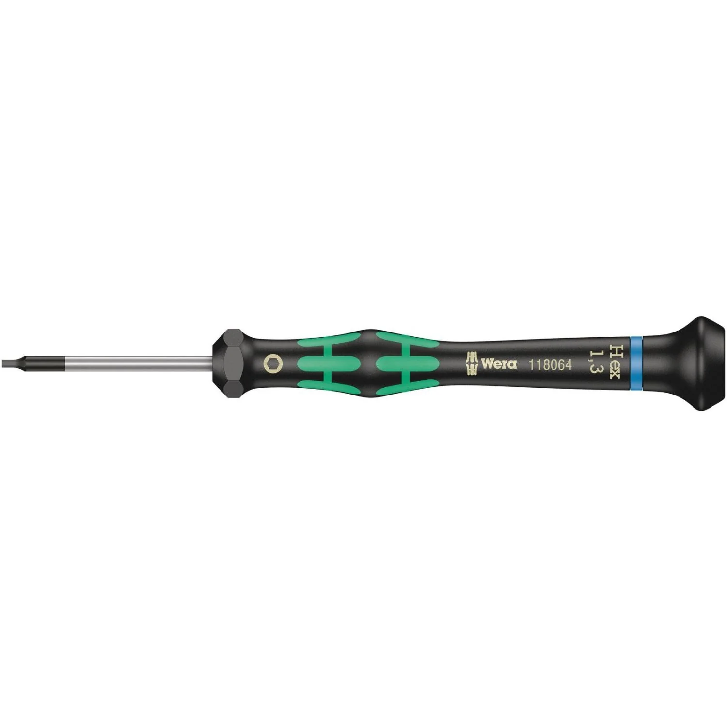Wera 2054 Screwdriver For Hexagon Socket Screws For Electronic Applications, 1.3x40-mm. - Image 1