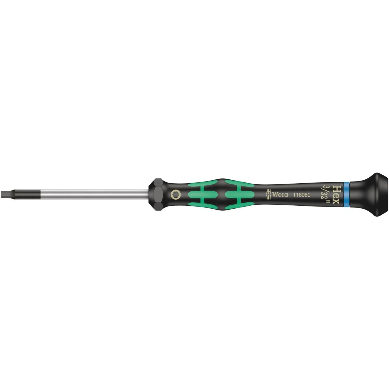 Wera 2054 Screwdriver For Hexagon Socket Screws For Electronic Applications, 3/32-in.x60-mm. - Image 1