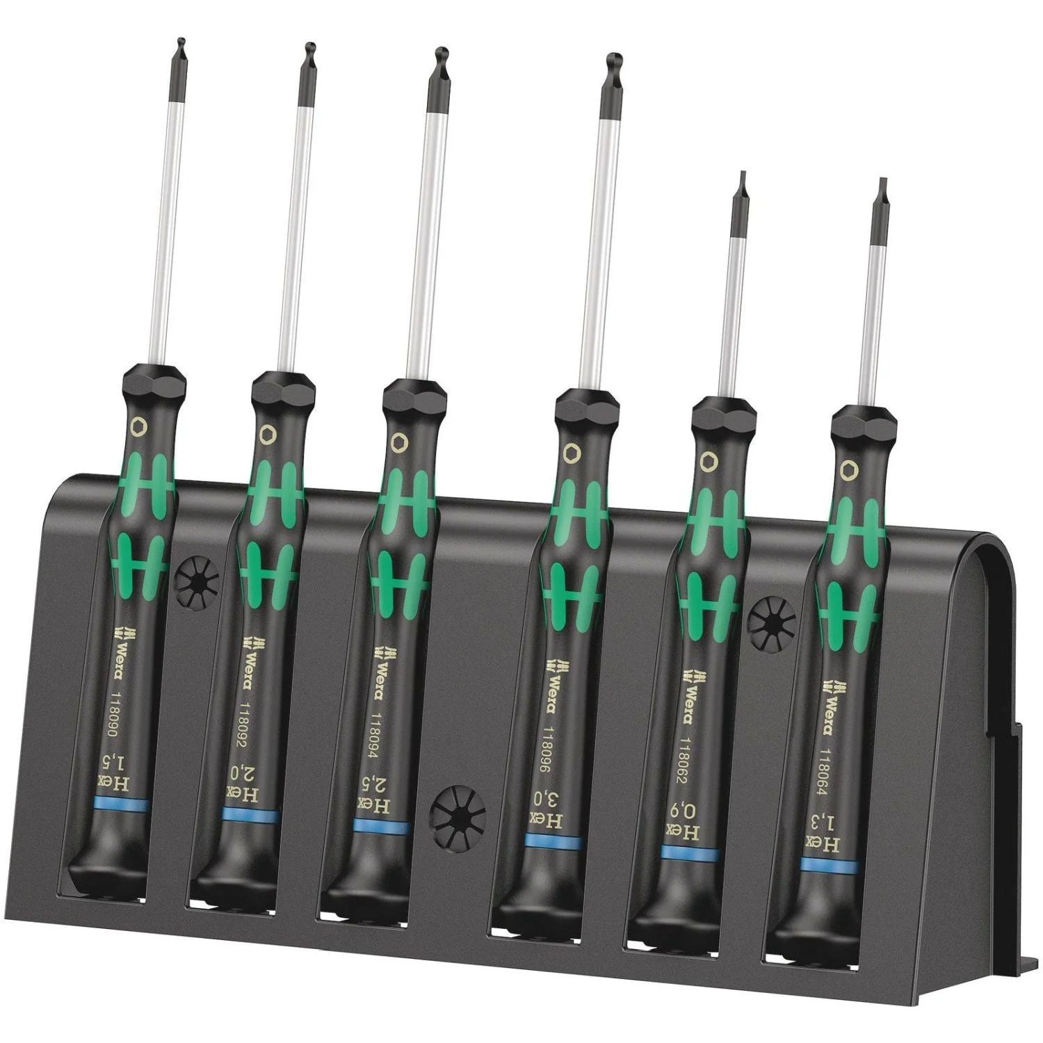 Wera 2052/6 Hexagon Screwdriver Set And Rack For Electronic Applications, 6-Pieces - Image 2