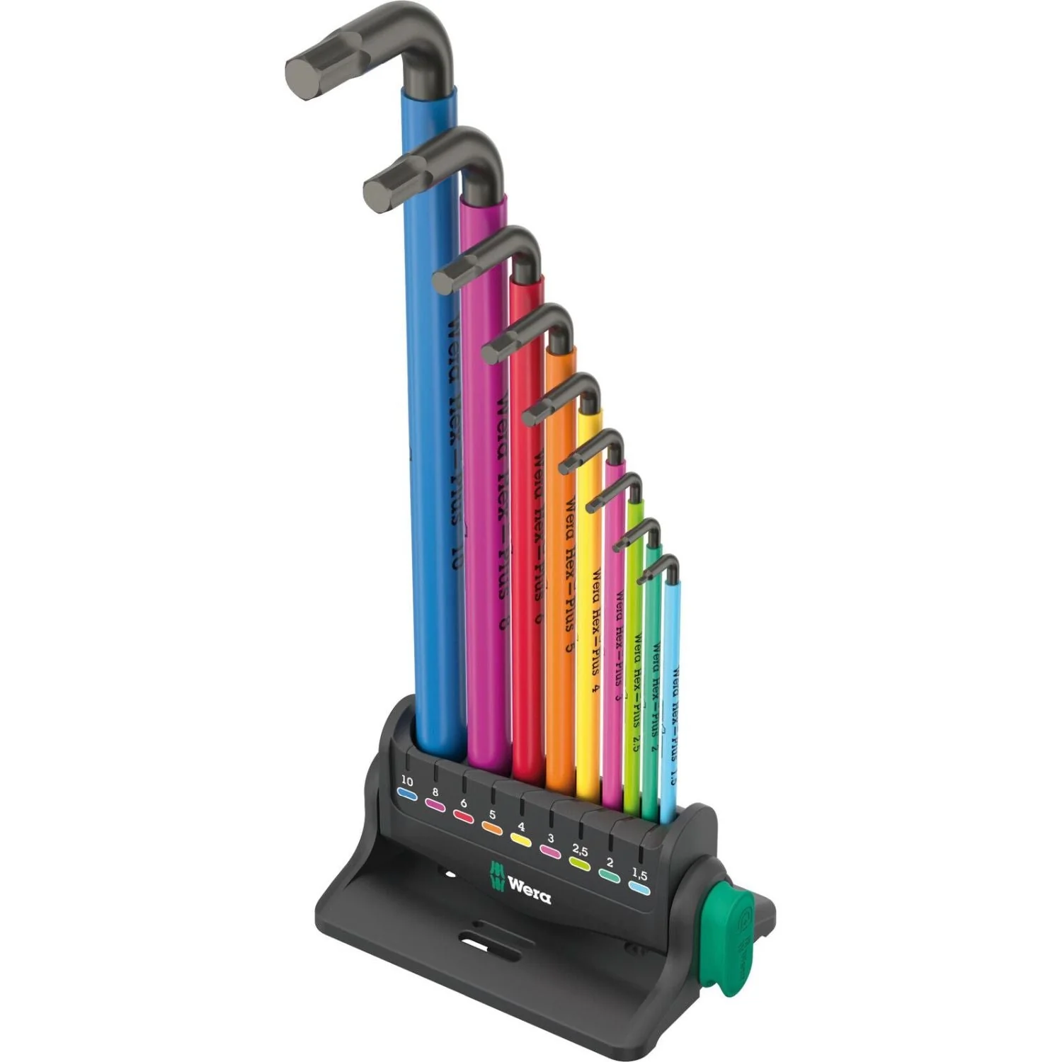 Wera 950/9 Hex-Plus Multicolour 3 L-Key Set, Metric, Blacklaser, 10-Pieces - Image 1