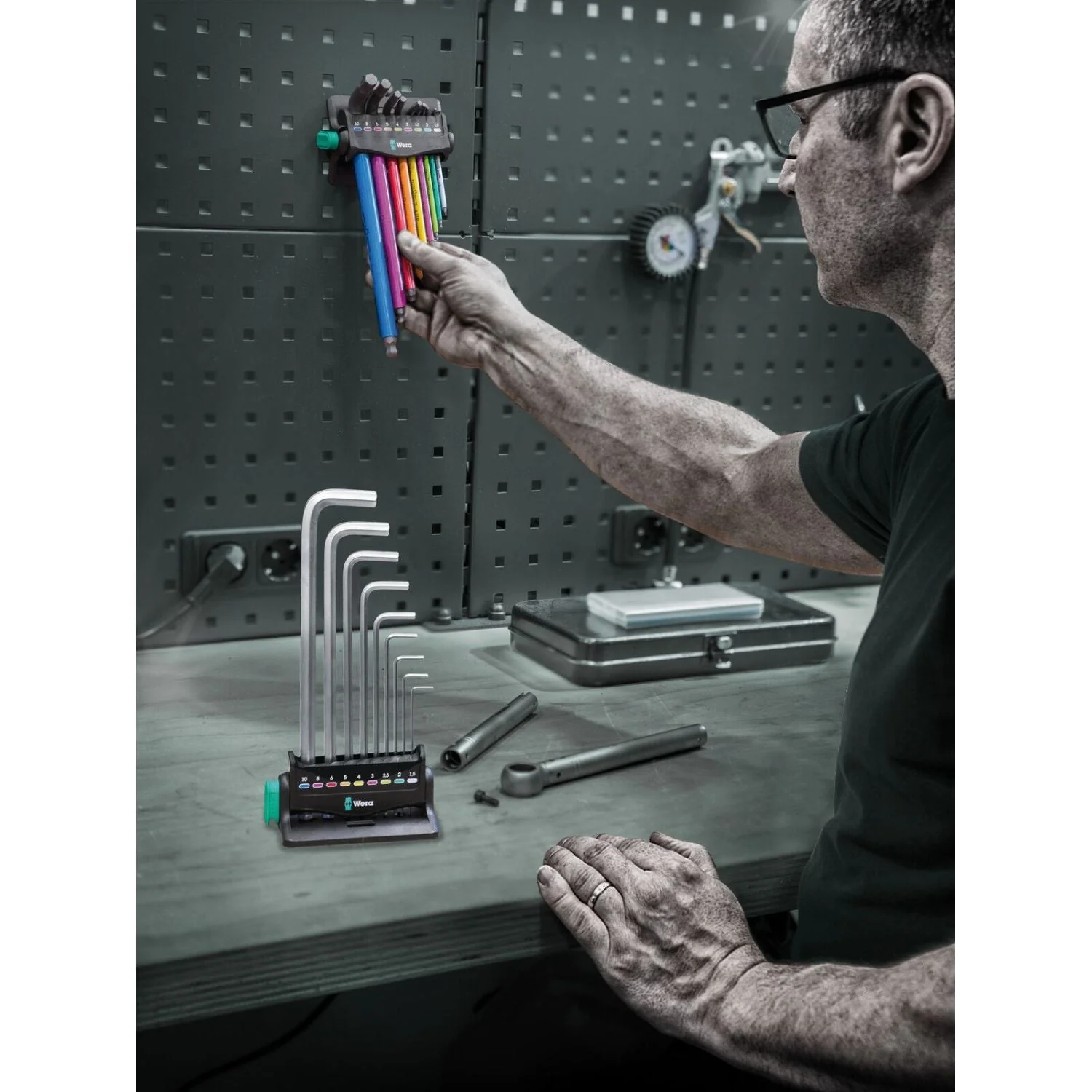 Wera 950/9 Hex-Plus Multicolour 3 L-Key Set, Metric, Blacklaser, 10-Pieces - Image 3