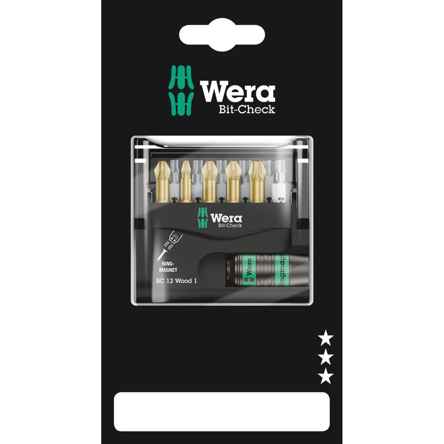 Wera Bit-Check 12 Wood 1 SB, 12-Pieces - Image 1
