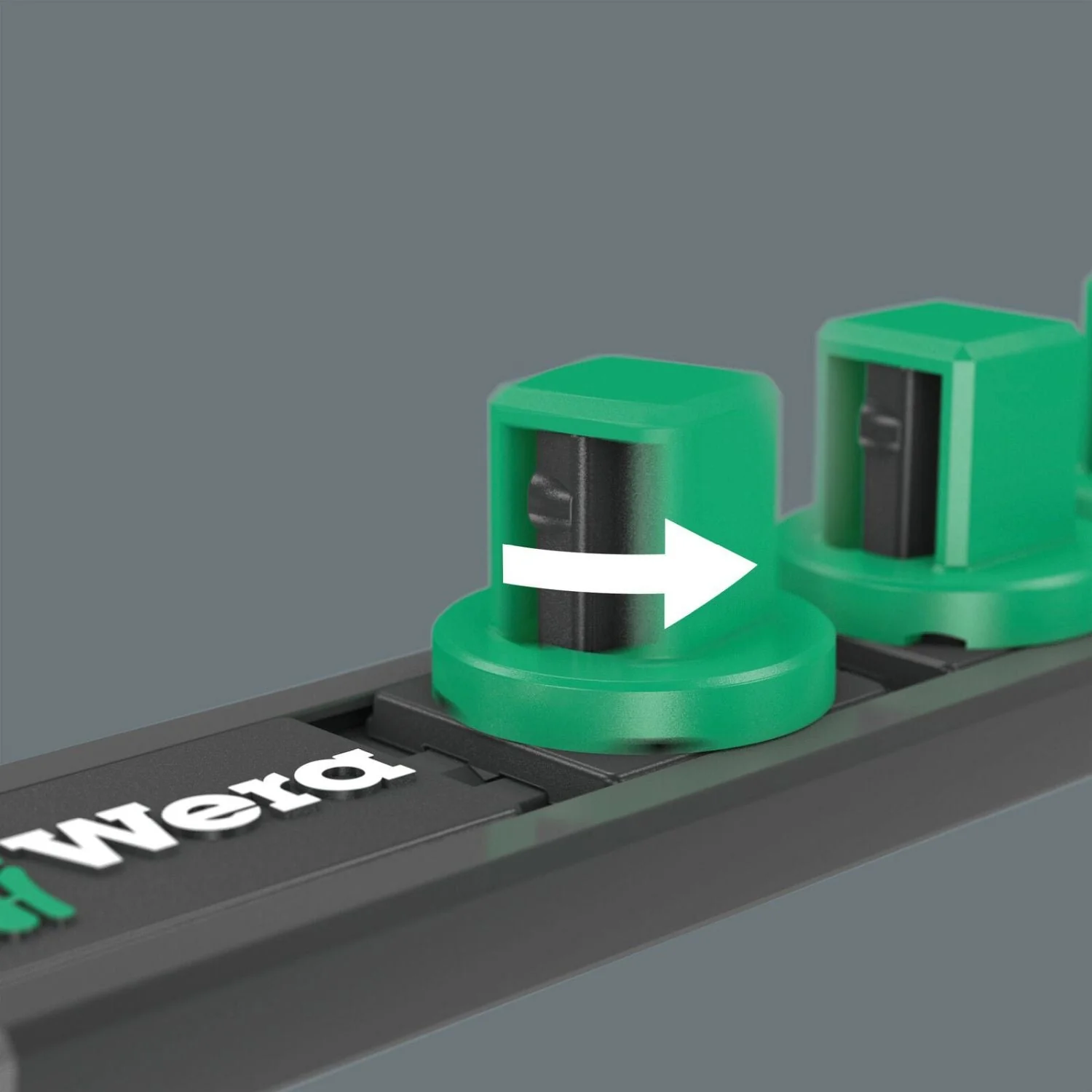 Wera 9602 Magnetic Socket Rail, 1/2-in., Empty, 30x370-mm. - Image 3