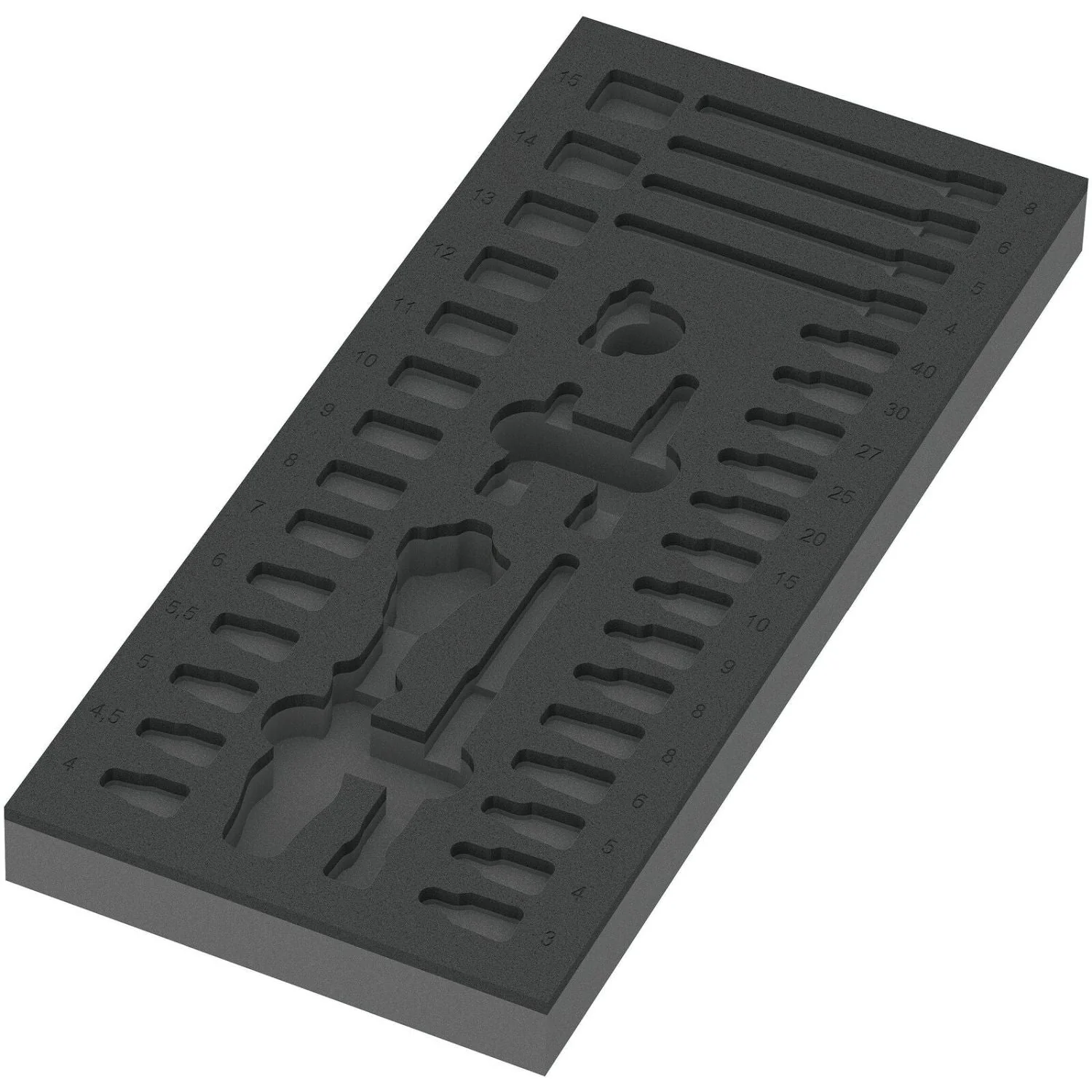 Wera 9820 Foam Insert 8000 A Zyklop 1/4-in. Ratchet Set 1, Empty, 172x30x392-mm. - Image 1