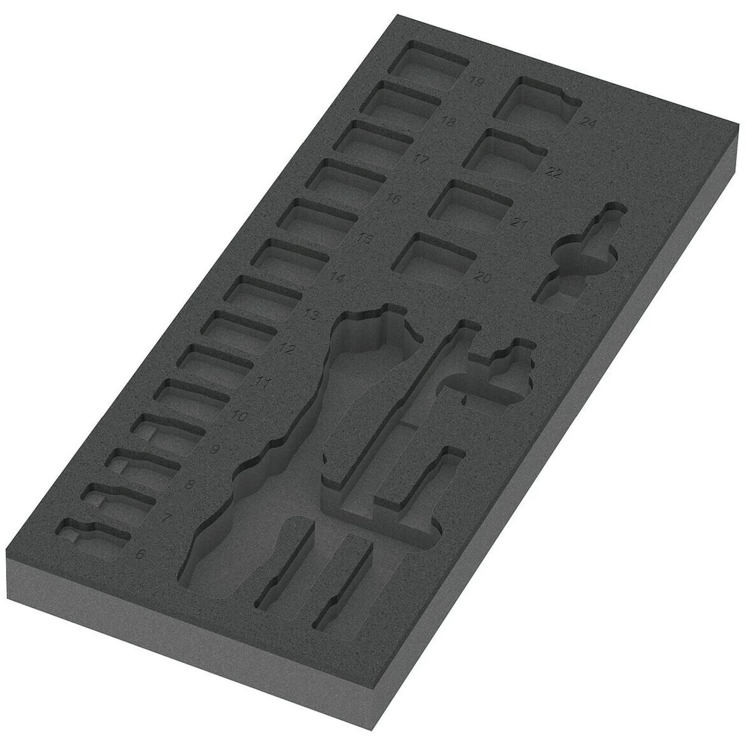 Wera 9821 Foam Insert 8000 B Zyklop 3/8-in. Ratchet Set 1, Empty, 172x30x392-mm. - Image 2