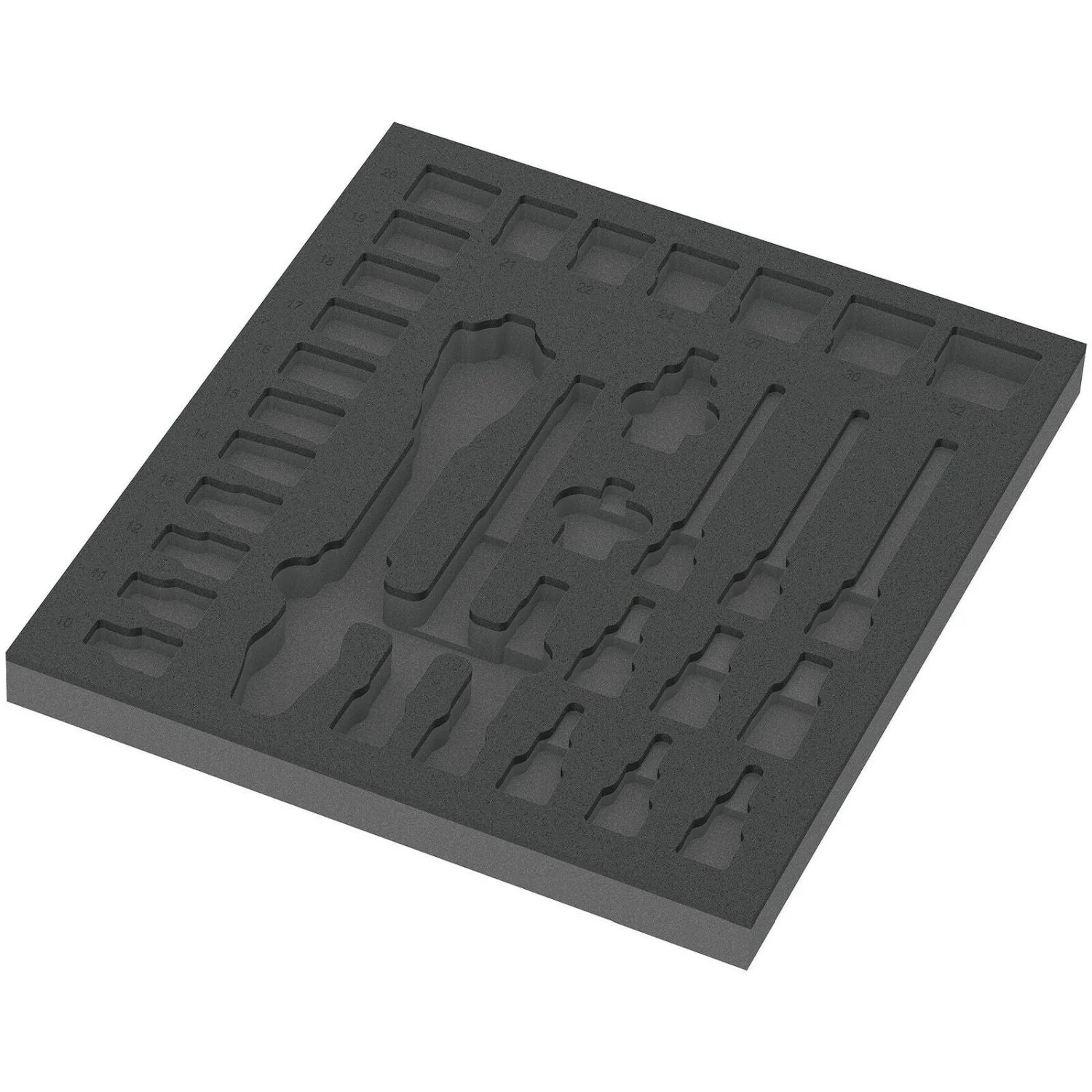 Wera 9822 Foam Insert 8000 C Zyklop 1/2-in. Ratchet Set 1, Empty, 344x30x392-mm. - Image 2