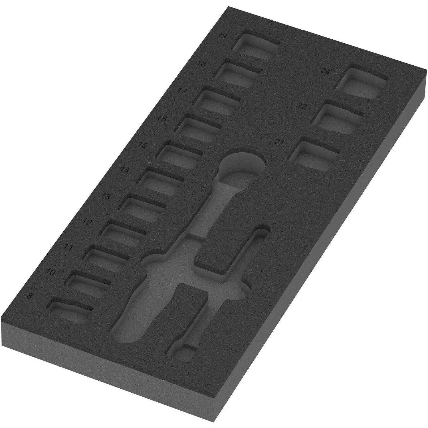 Wera 9824 Foam Insert 8010 B Zyklop Comfort Ratchet Set 1, 3/8", Empty, 172x30x392-mm. - Image 2