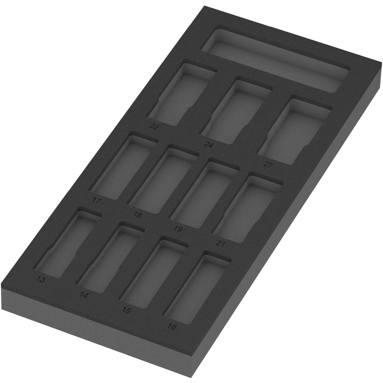 Wera 9825 Foam Insert Zyklop C, 1/2-in., Impaktor Deep Socket Wrench Insert Set 1, Empty, 172x30x392-mm. - Image 1