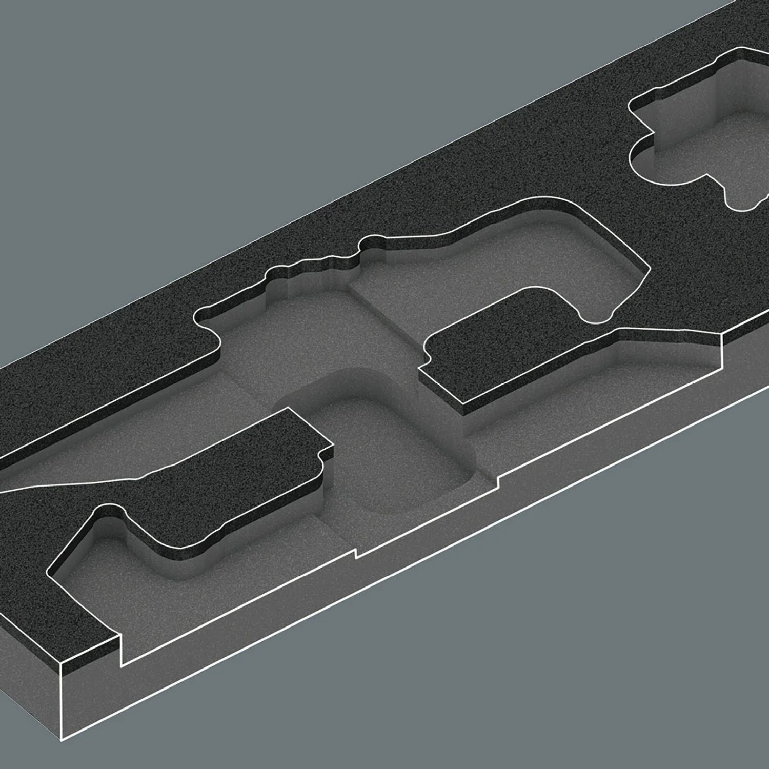 Wera 9840 Foam Insert L-Key Set 1, Empty, 172x30x392-mm. - Image 3