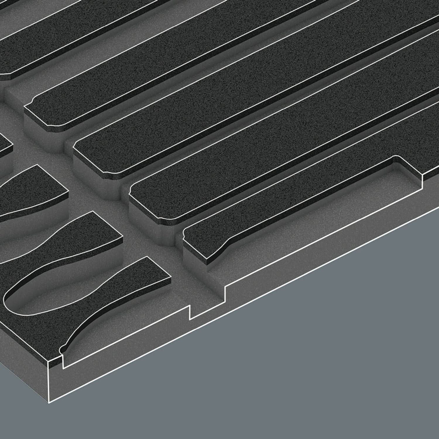Wera 9883 Foam Insert Pferd File Set 1, Empty, 344x30x392-mm. - Image 3