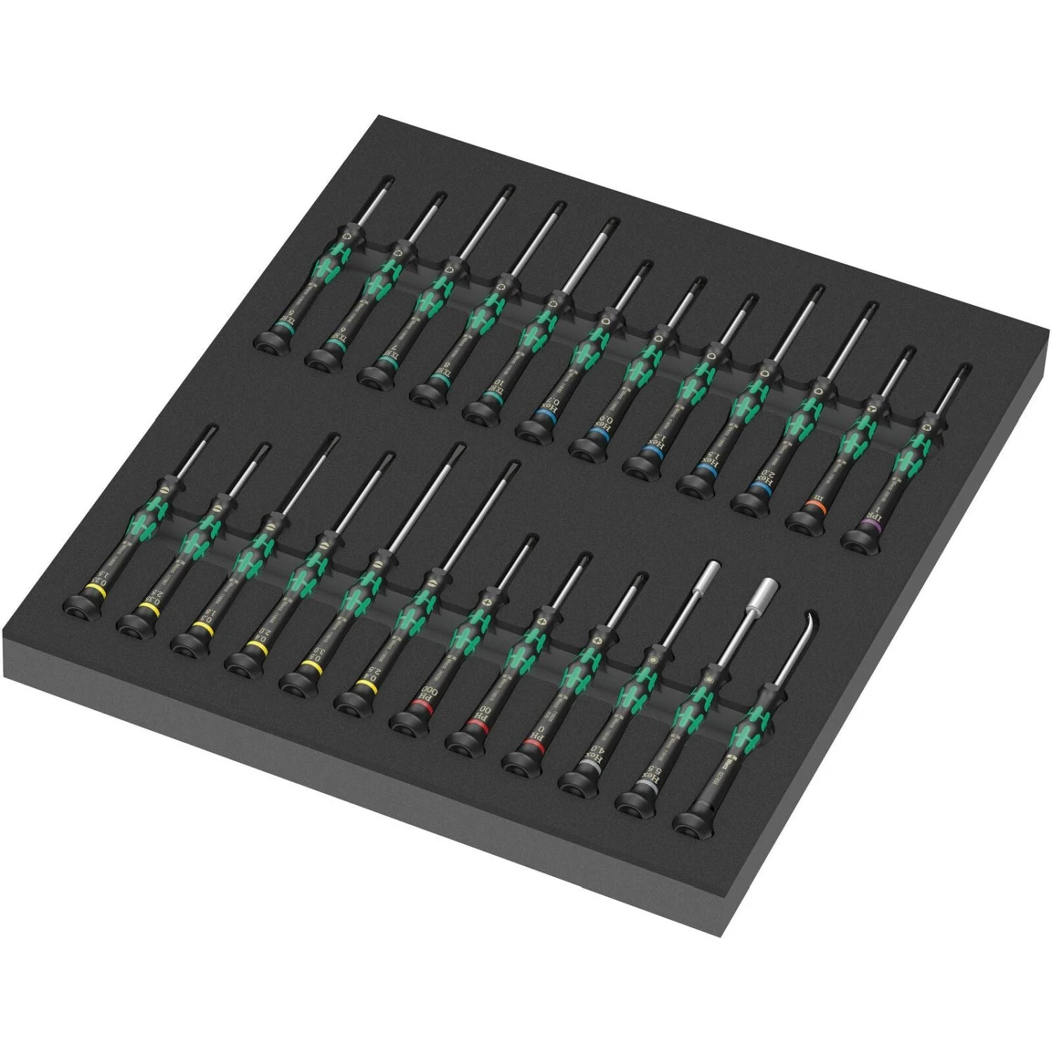 Wera 9715 Foam Insert Kraftform Micro Screwdriver Set 1, 24-Pieces - Image 2