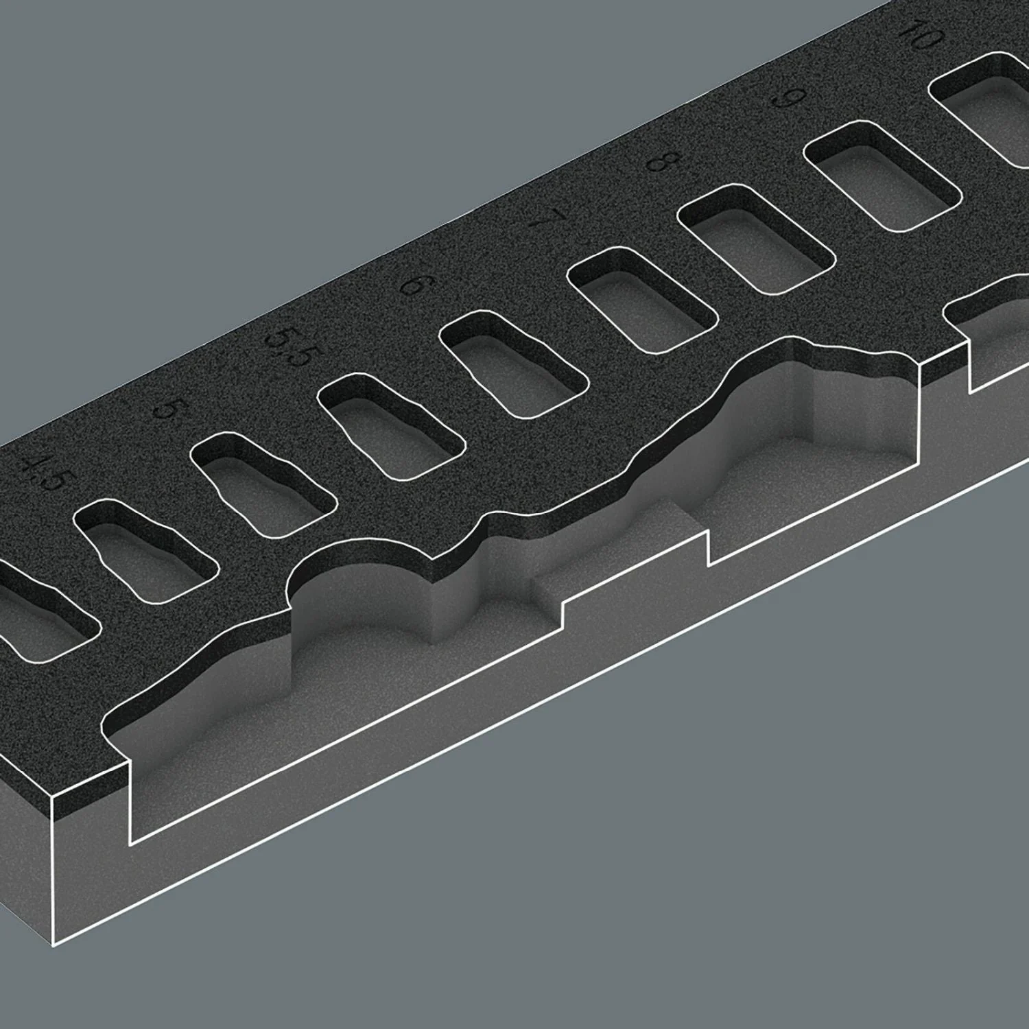 Wera 9720 Foam Insert 8000 A Zyklop 1/4-in. Ratchet Set 1, 37-Pieces - Image 3