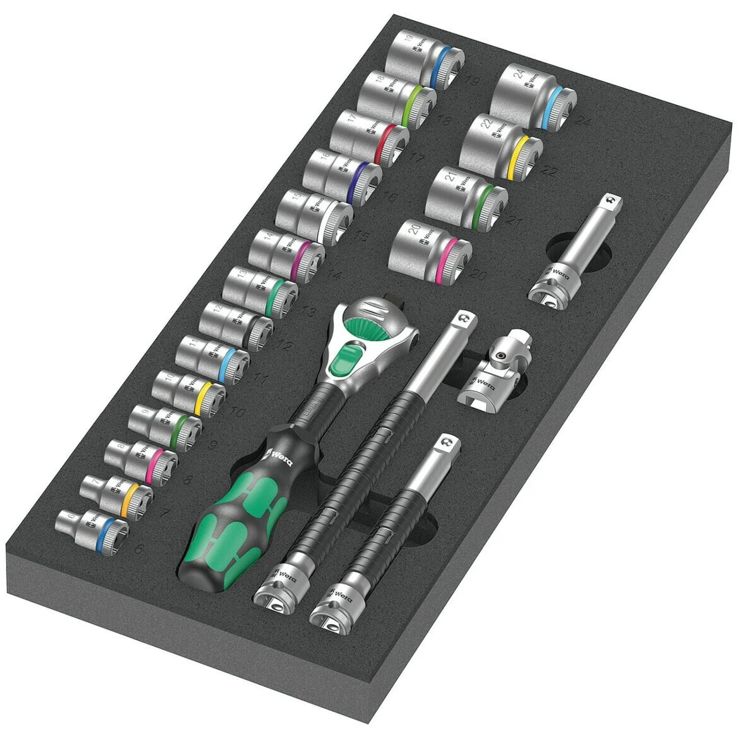Wera 9721 Foam Insert 8000 B Zyklop 3/8-in. Ratchet Set 1, 23-Pieces - Image 2
