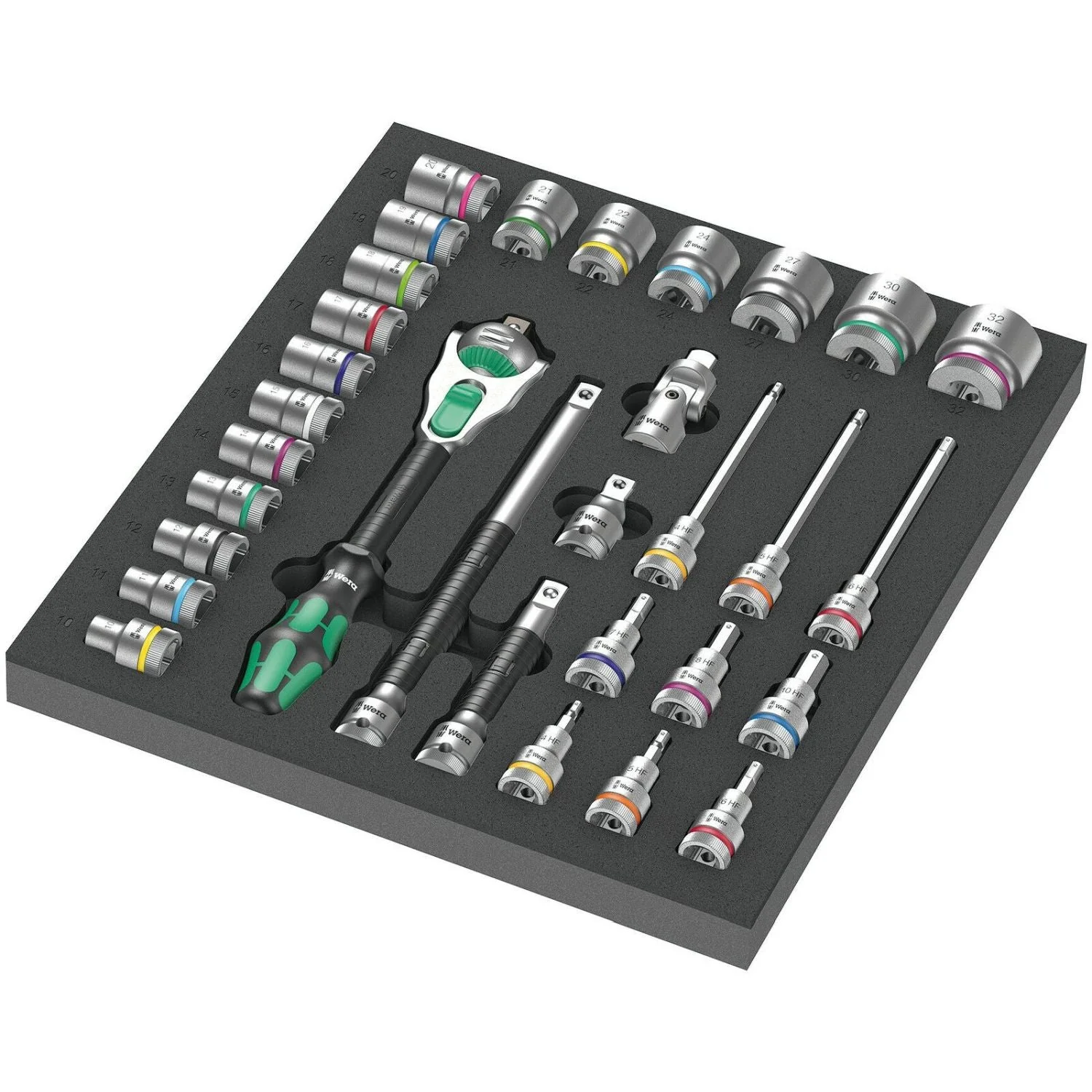 Wera 9722 Foam Insert 8000 C Zyklop 1/2-in. Ratchet Set 1, 31-Pieces - Image 2