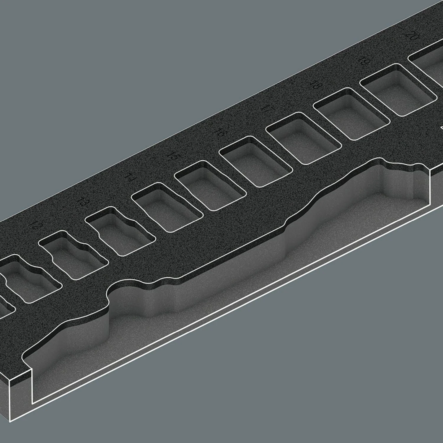 Wera 9722 Foam Insert 8000 C Zyklop 1/2-in. Ratchet Set 1, 31-Pieces - Image 3
