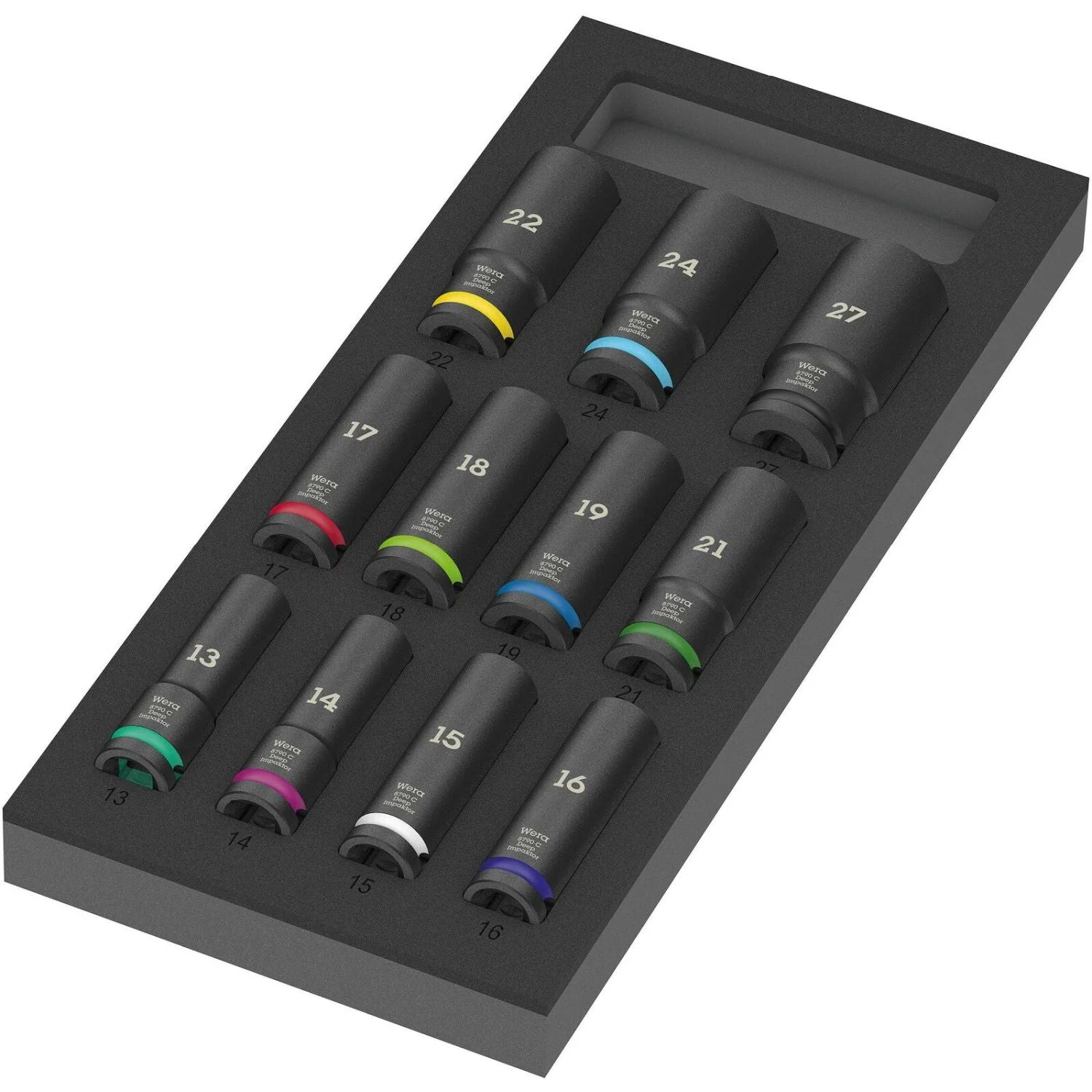Wera 9725 Foam Insert Zyklop C, 1/2-in., Impaktor Deep Socket Set 1, 11-Pieces - Image 2