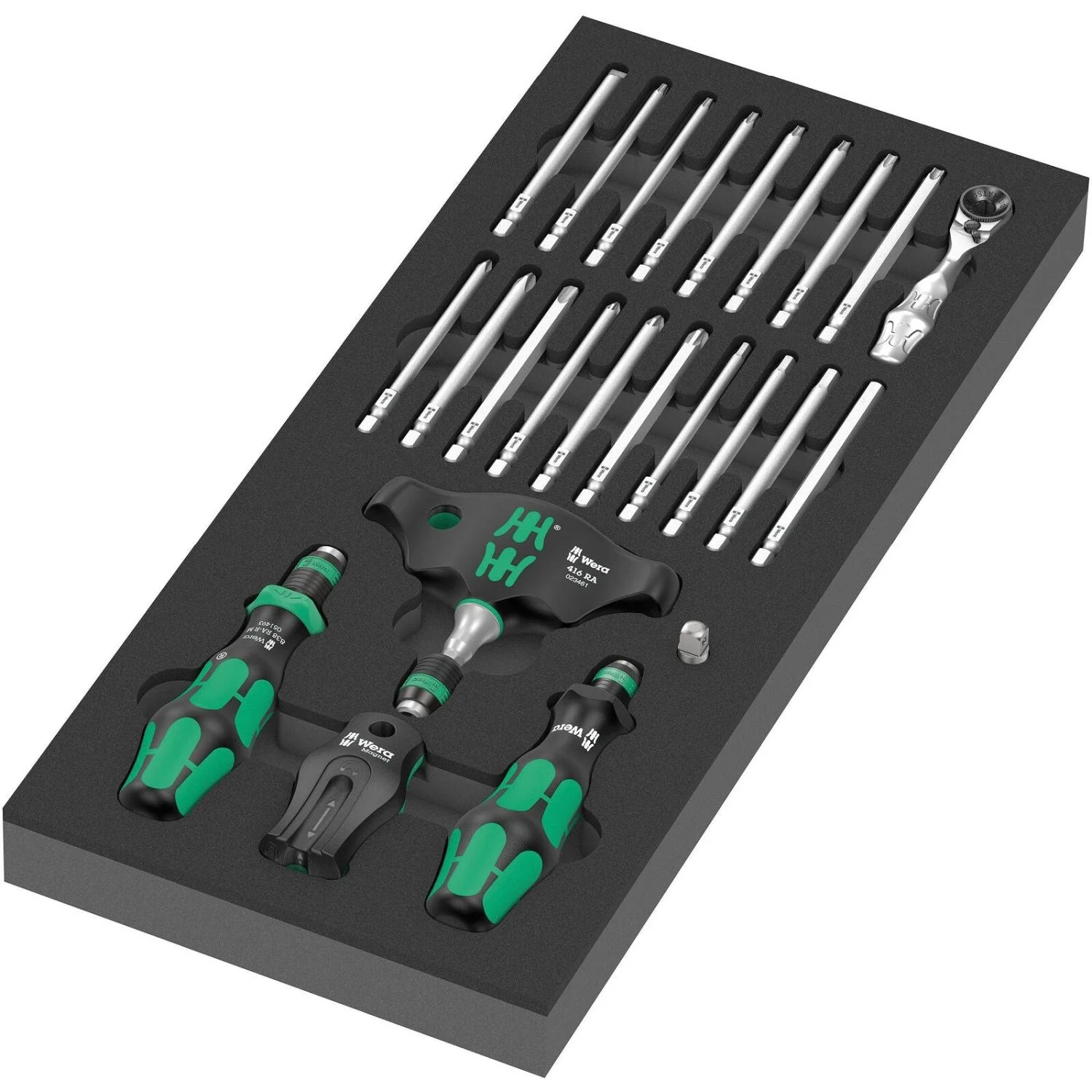 Wera 9752 Foam Insert Kraftform Kompakt With Ratchet Functionality Set 1, 24-Pieces - Image 1