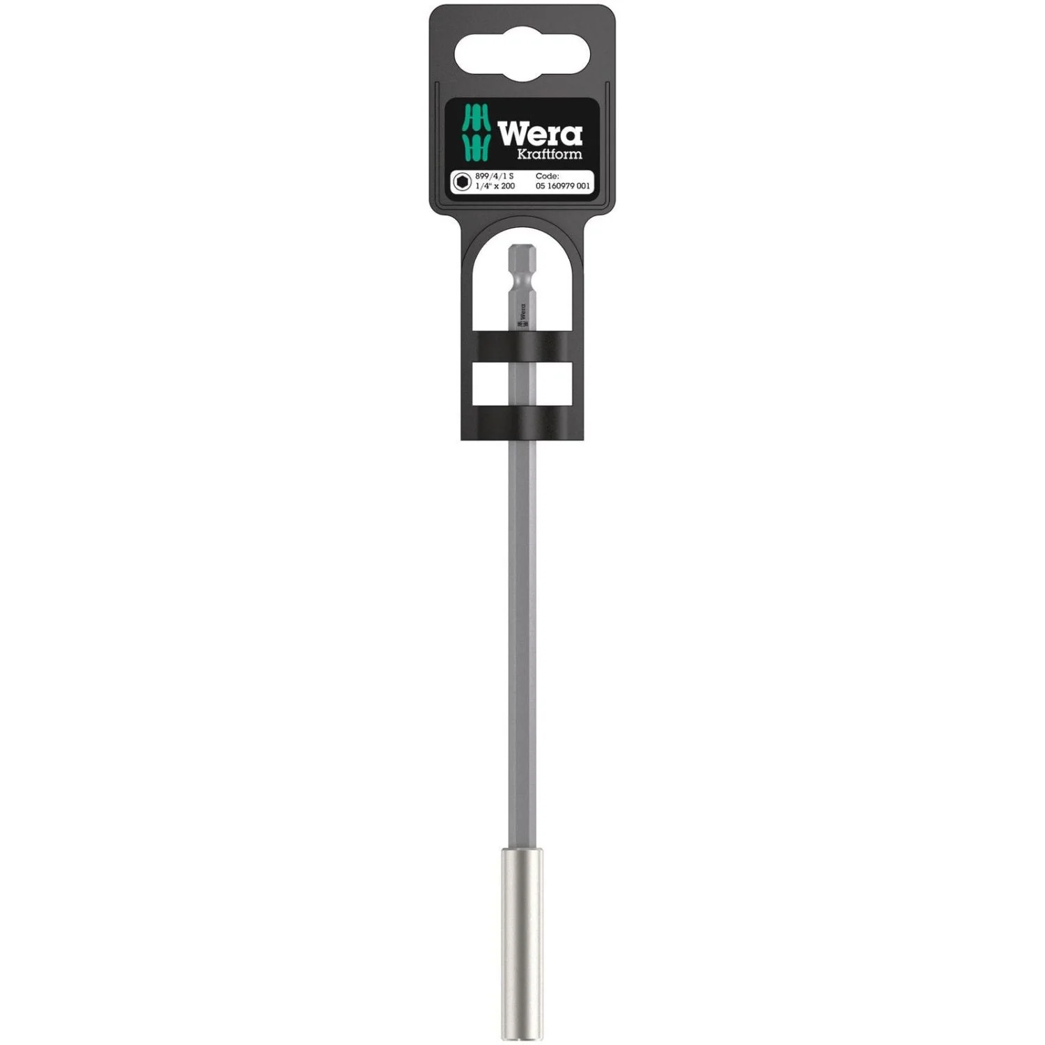 Wera 899/4/1 S Universal Bit Holder With Strong Retaining Ring, 1/4-in.x200-mm.