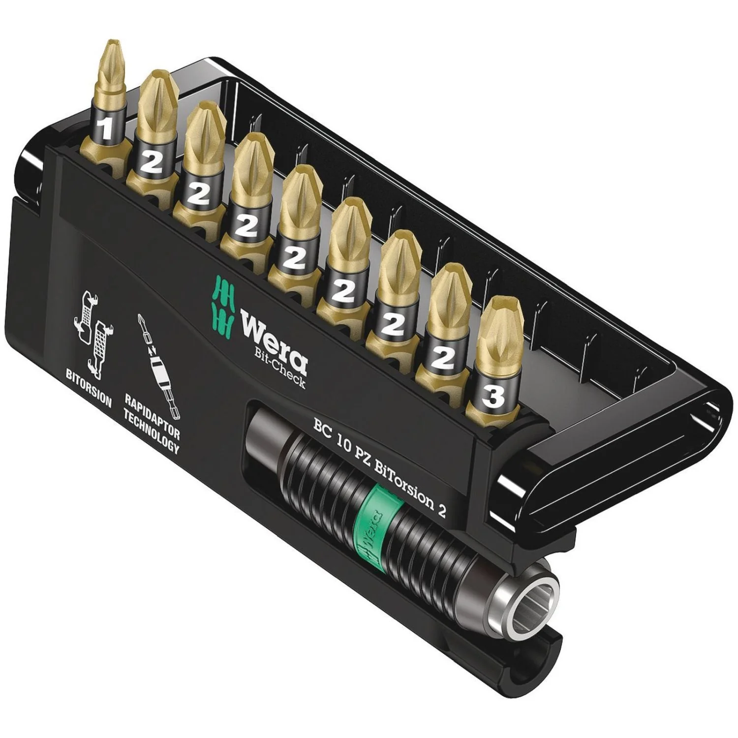 Wera Bit-Check 10 Pz Bitorsion 2, 10-Pieces - Image 1