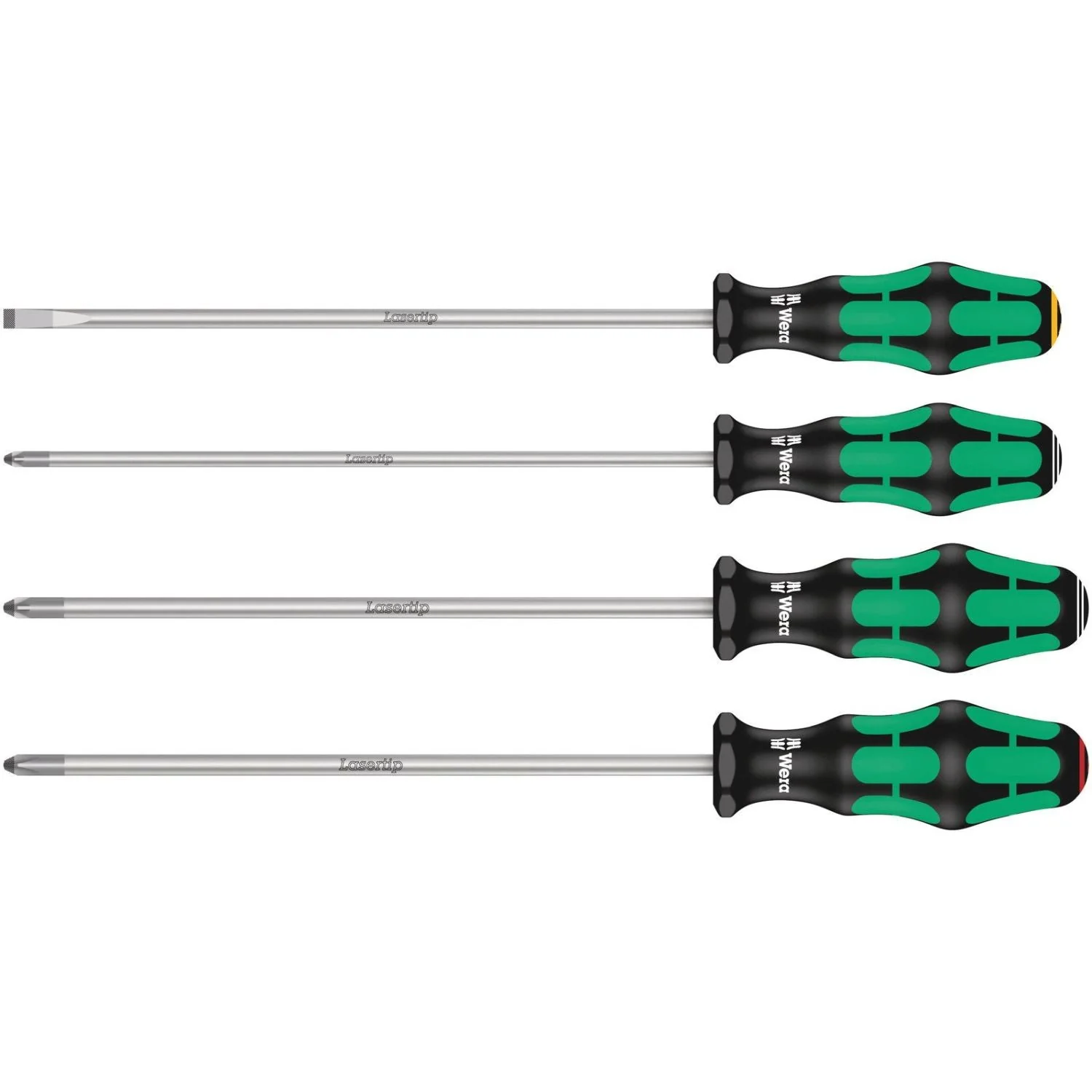 Wera 335/350/355/4 Screwdriver Set Kraftform Plus Lasertip 200-mm.-Long Blades, 4-Pieces - Image 2