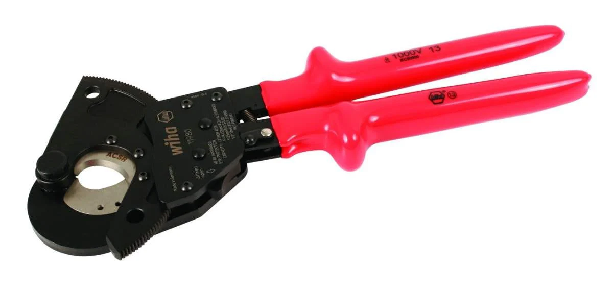Wiha 11980 Insulated ACSR Ratcheting Cable Cutters - Image 2