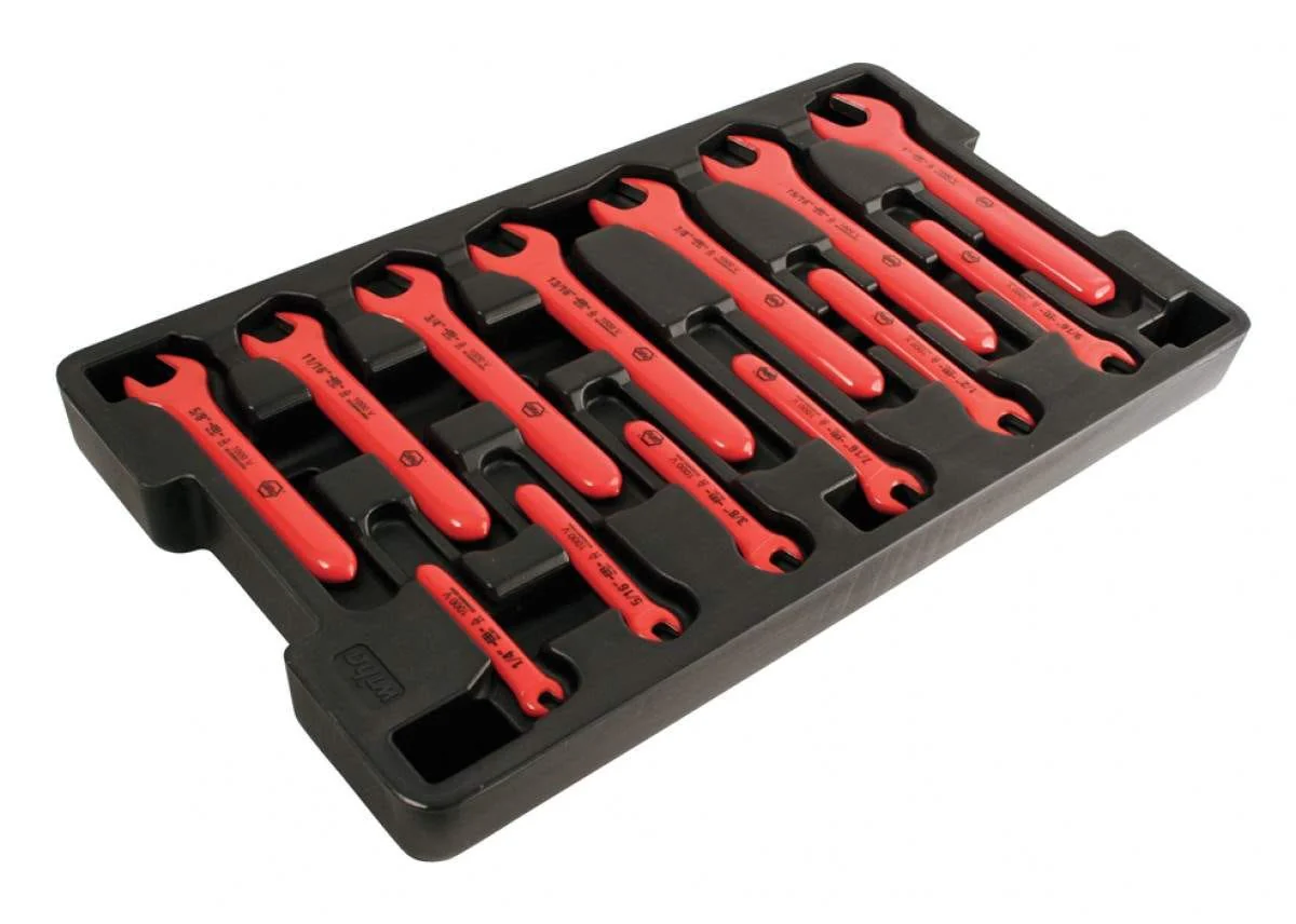 Wiha 20196 Insulated Open End Wrench 13 Piece Metric Tray Set - Image 1