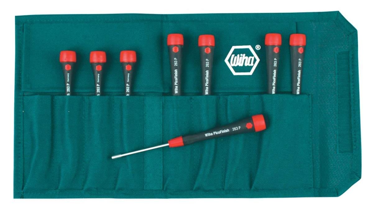Wiha 26392 PicoFinish Precision Hex Inch Driver 8 Piece Set in Canvas Pouch - Image 1