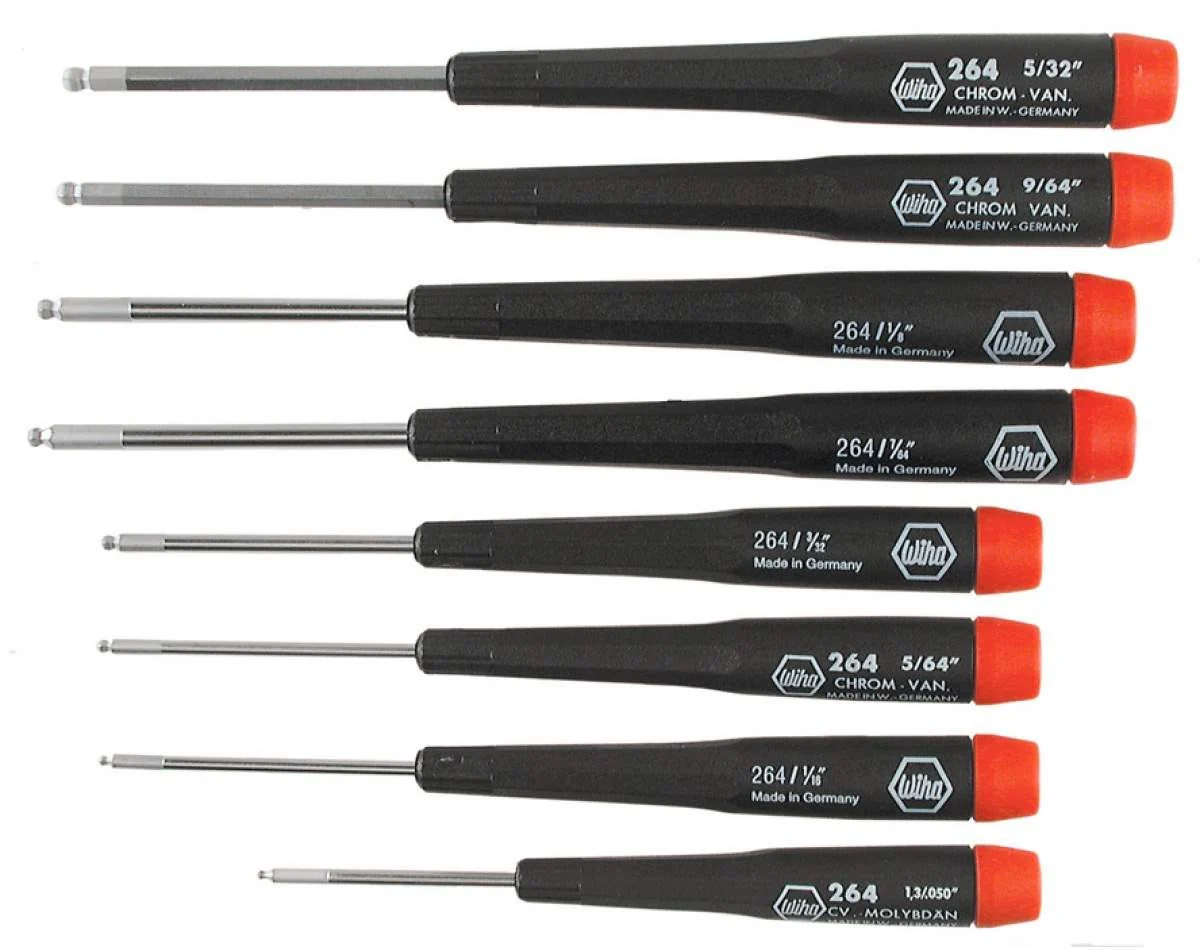 Wiha 26490 Precision Ball End Hex Inch Driver 8 Piece Set - Image 1